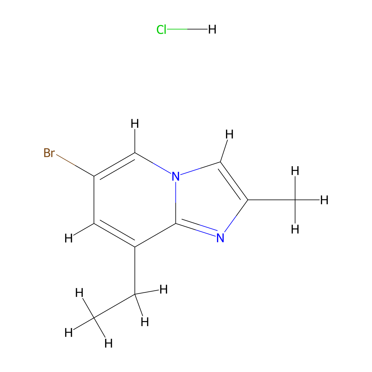 6-Bromo-8-ethyl-2-methylimidazo[1,2-a]pyridinehydrochloride molecular structure, CAS 2825005-63-6