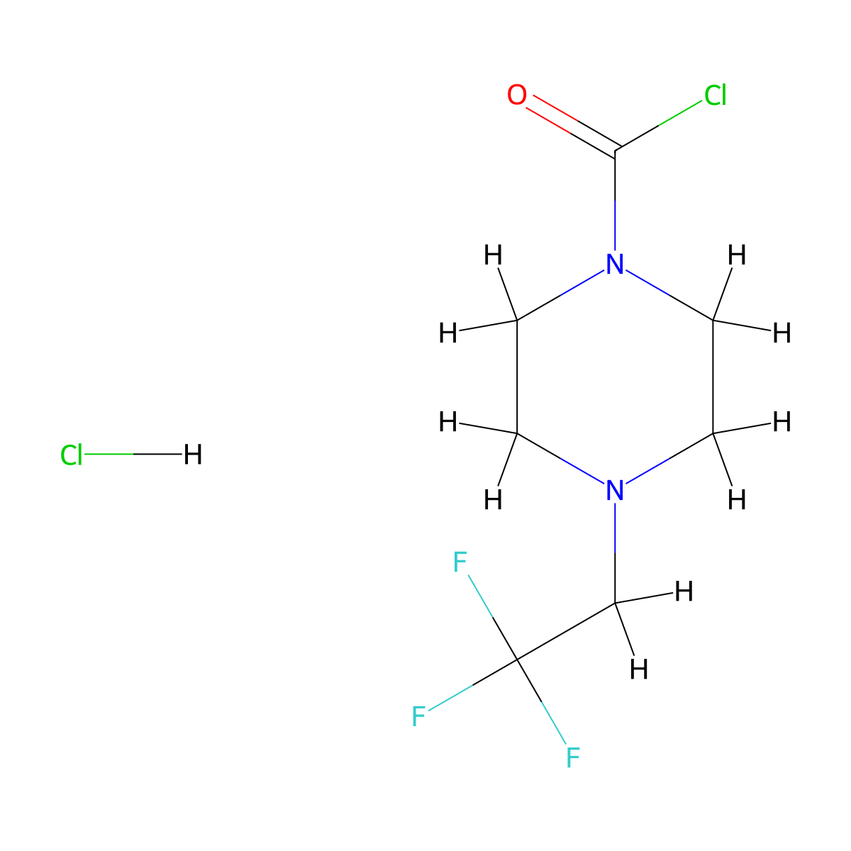 4-(2,2,2-Trifluoroethyl)piperazine-1-carbonyl chloride hydrochloride molecular structure, CAS 2825005-64-7