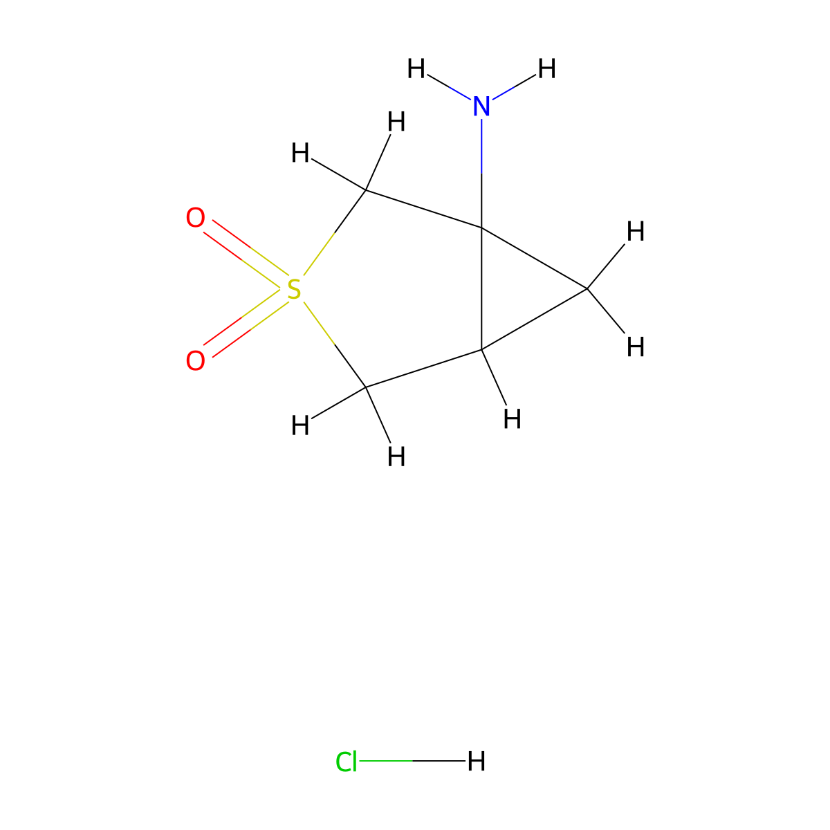 1-Amino-3lambda6-thiabicyclo[3.1.0]hexane-3,3-dione hydrochloride molecular structure, CAS 2825005-68-1