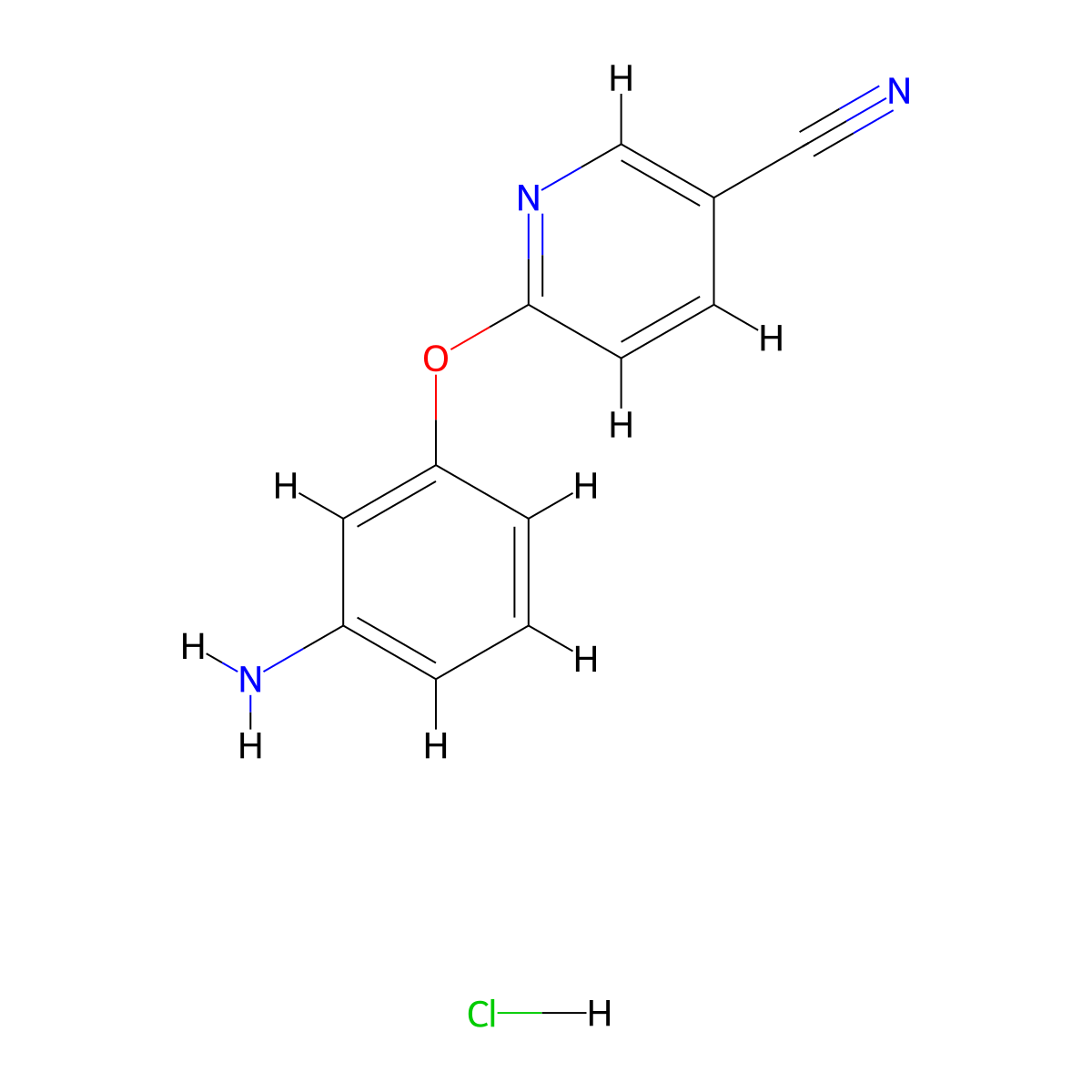 6-(3-Aminophenoxy)pyridine-3-carbonitrile hydrochloride molecular structure, CAS 2825005-71-6