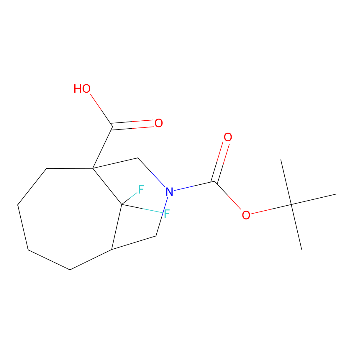 8-[(Tert-butoxy)carbonyl]-10,10-difluoro-8-azabicyclo[4.3.1]decane-1-carboxylicacid molecular structure, CAS 2825005-80-7