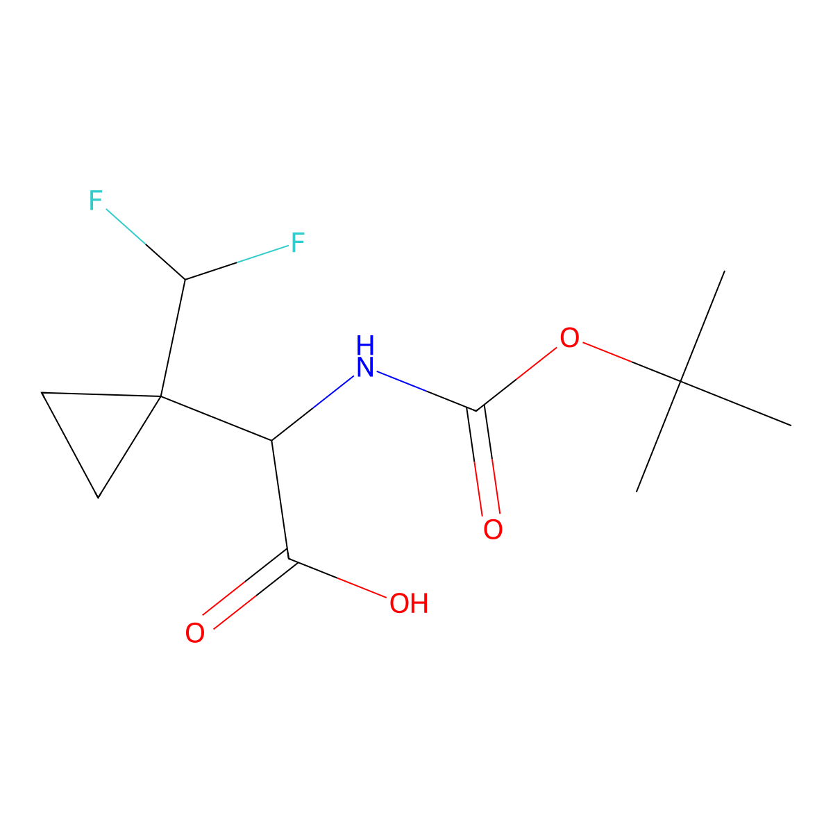 2-{[(Tert-butoxy)carbonyl]amino}-2-[1-(difluoromethyl)cyclopropyl]acetic acid molecular structure, CAS 2825005-81-8