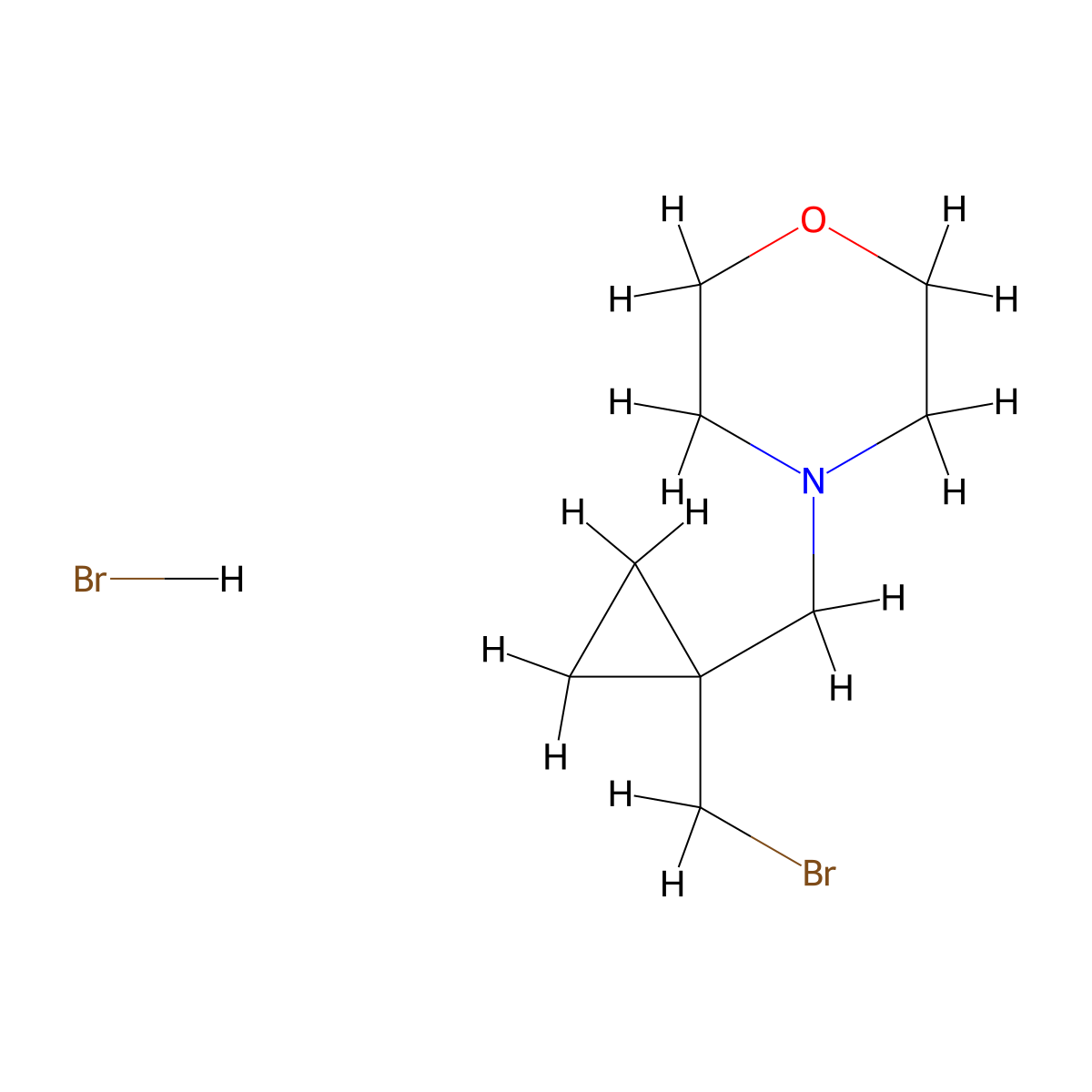 4-{[1-(Bromomethyl)cyclopropyl]methyl}morpholinehydrobromide molecular structure, CAS 2825005-92-1