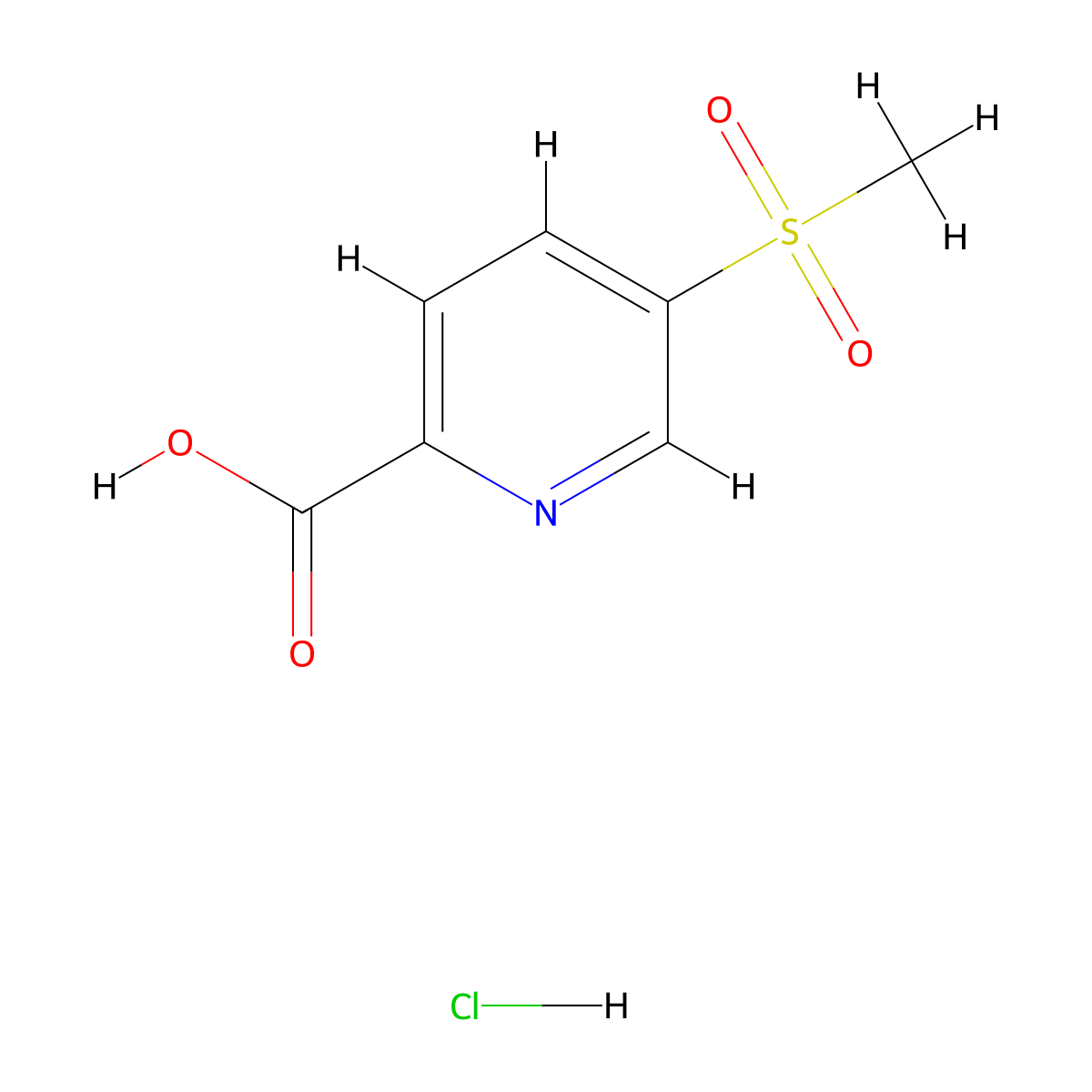 5-Methanesulfonylpyridine-2-carboxylic acid hydrochloride molecular structure, CAS 2825005-93-2