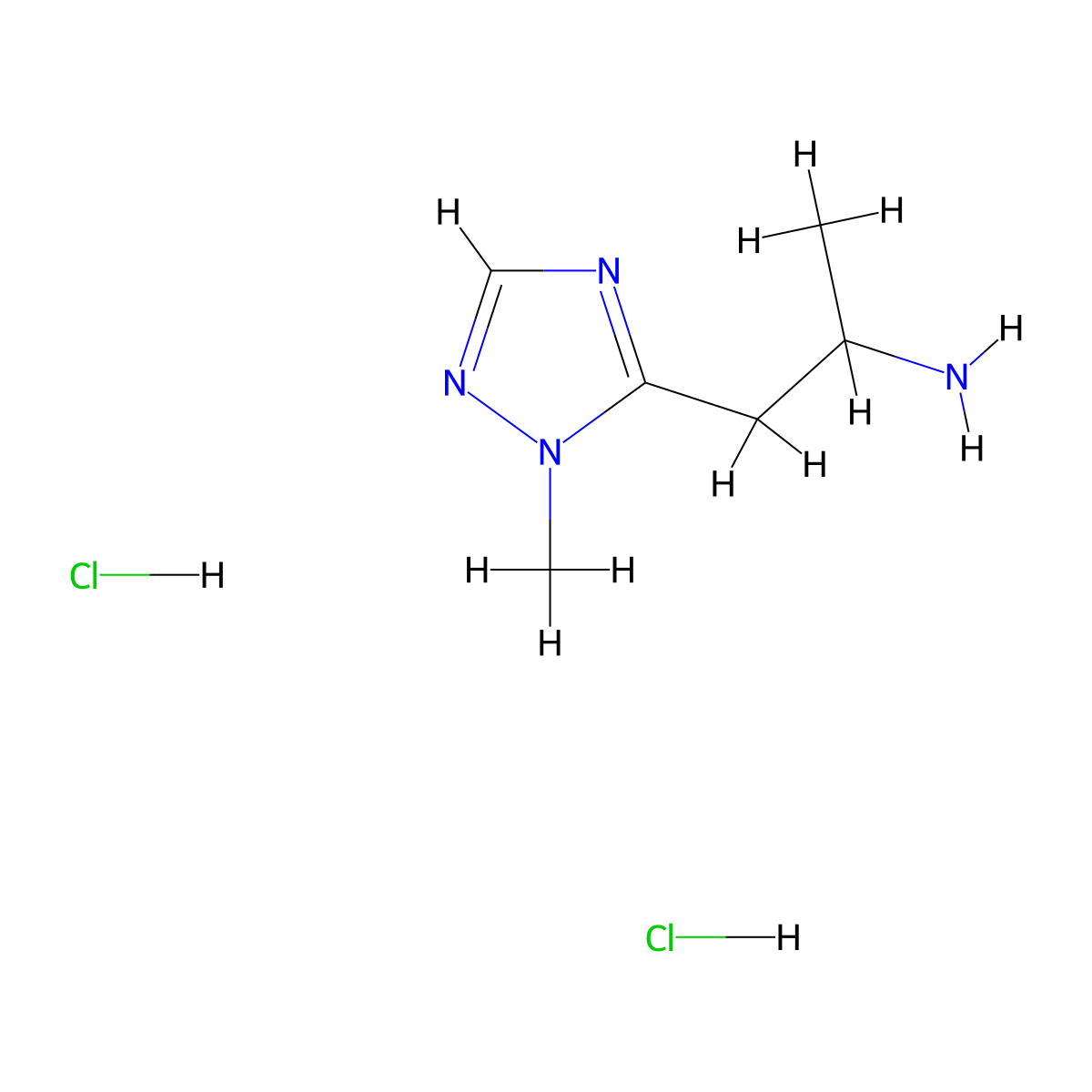 1-(1-methyl-1H-1,2,4-triazol-5-yl)propan-2-amine dihydrochloride molecular structure, CAS 2825005-99-8
