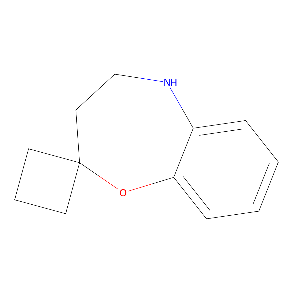 4,5-dihydro-3H-spiro[1,5-benzoxazepine-2,1'-cyclobutane] molecular structure, CAS 2825006-04-8
