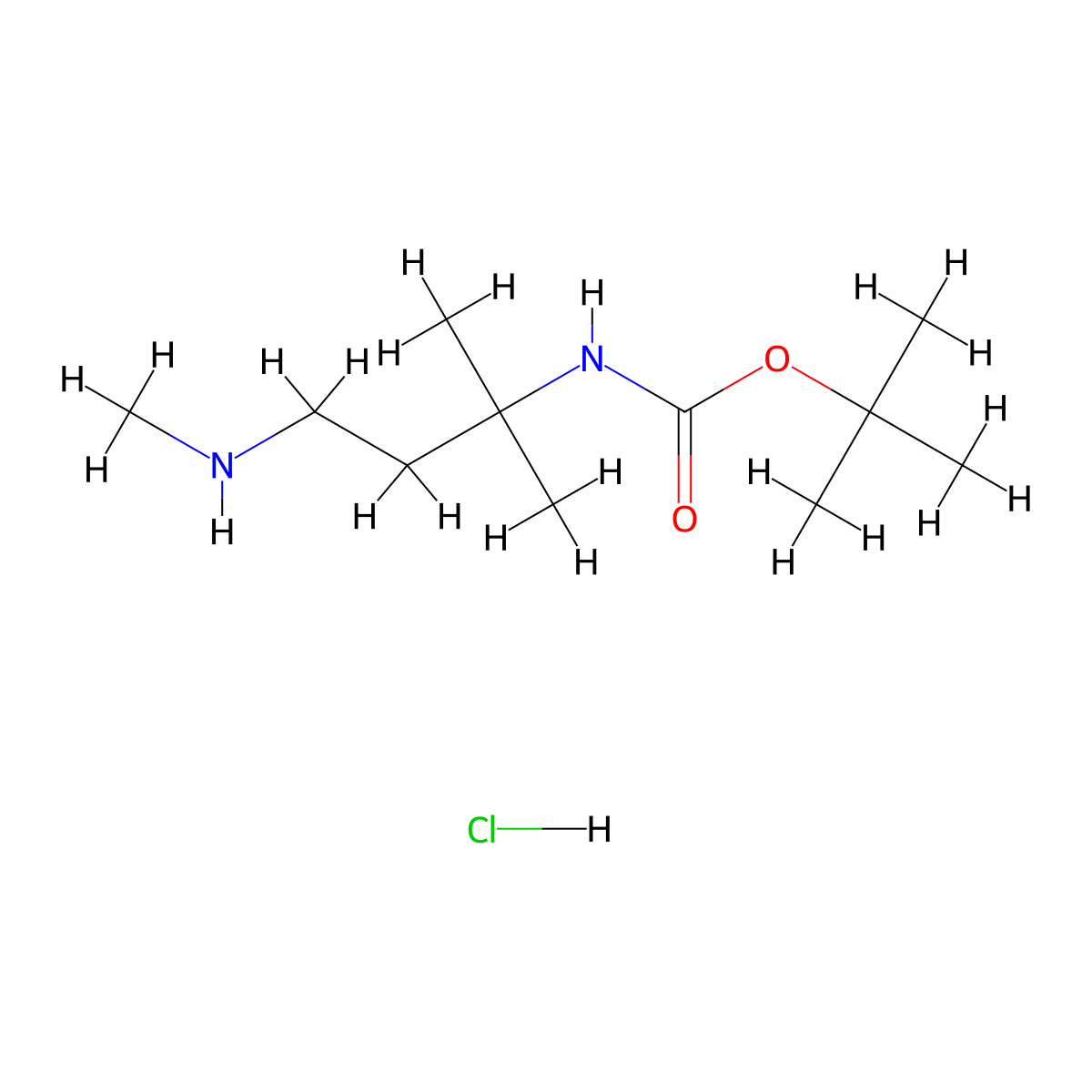 tert-butyl N-[2-methyl-4-(methylamino)butan-2-yl]carbamate hydrochloride molecular structure, CAS 2825006-09-3