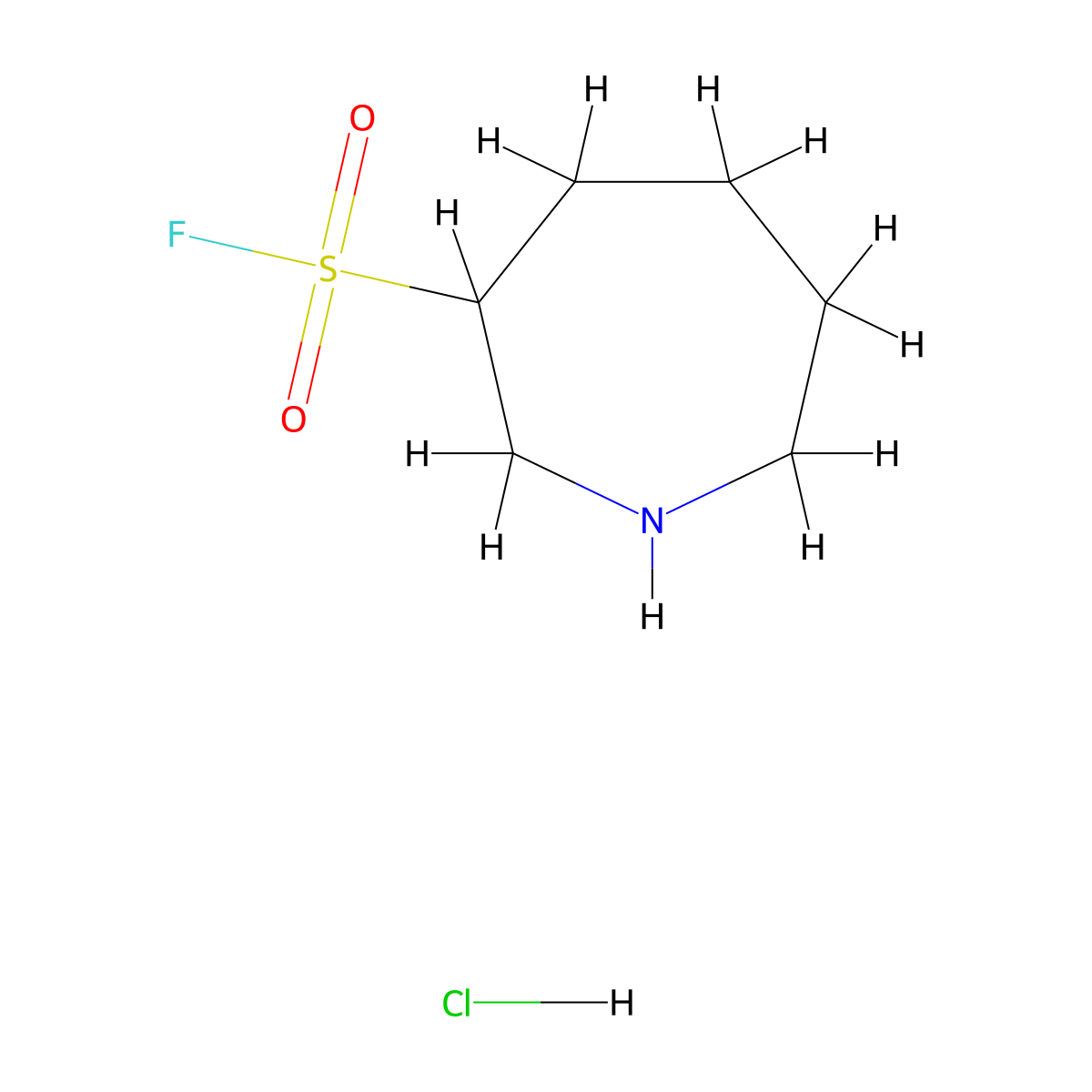 Azepane-3-sulfonyl fluoride hydrochloride molecular structure, CAS 2825006-11-7