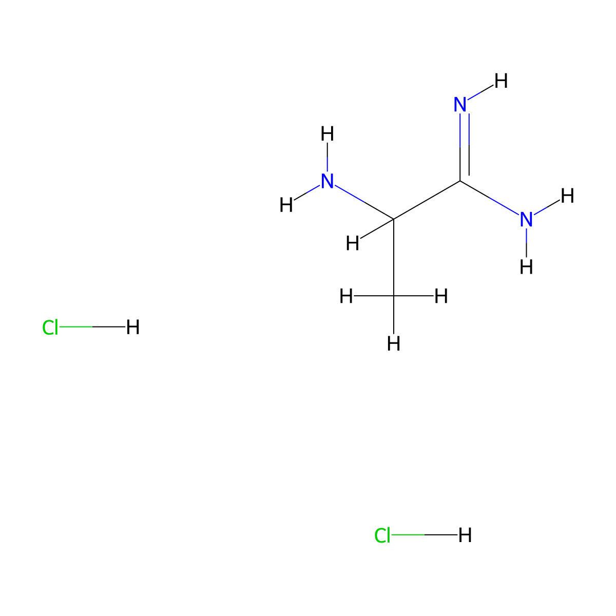 2-Aminopropanimidamide dihydrochloride molecular structure, CAS 2825006-12-8