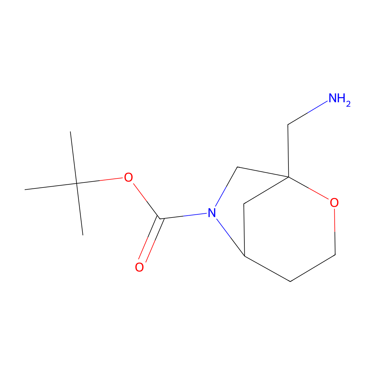 Tert-butyl 1-(aminomethyl)-2-oxa-6-azabicyclo[3.2.1]octane-6-carboxylate molecular structure, CAS 2825006-13-9