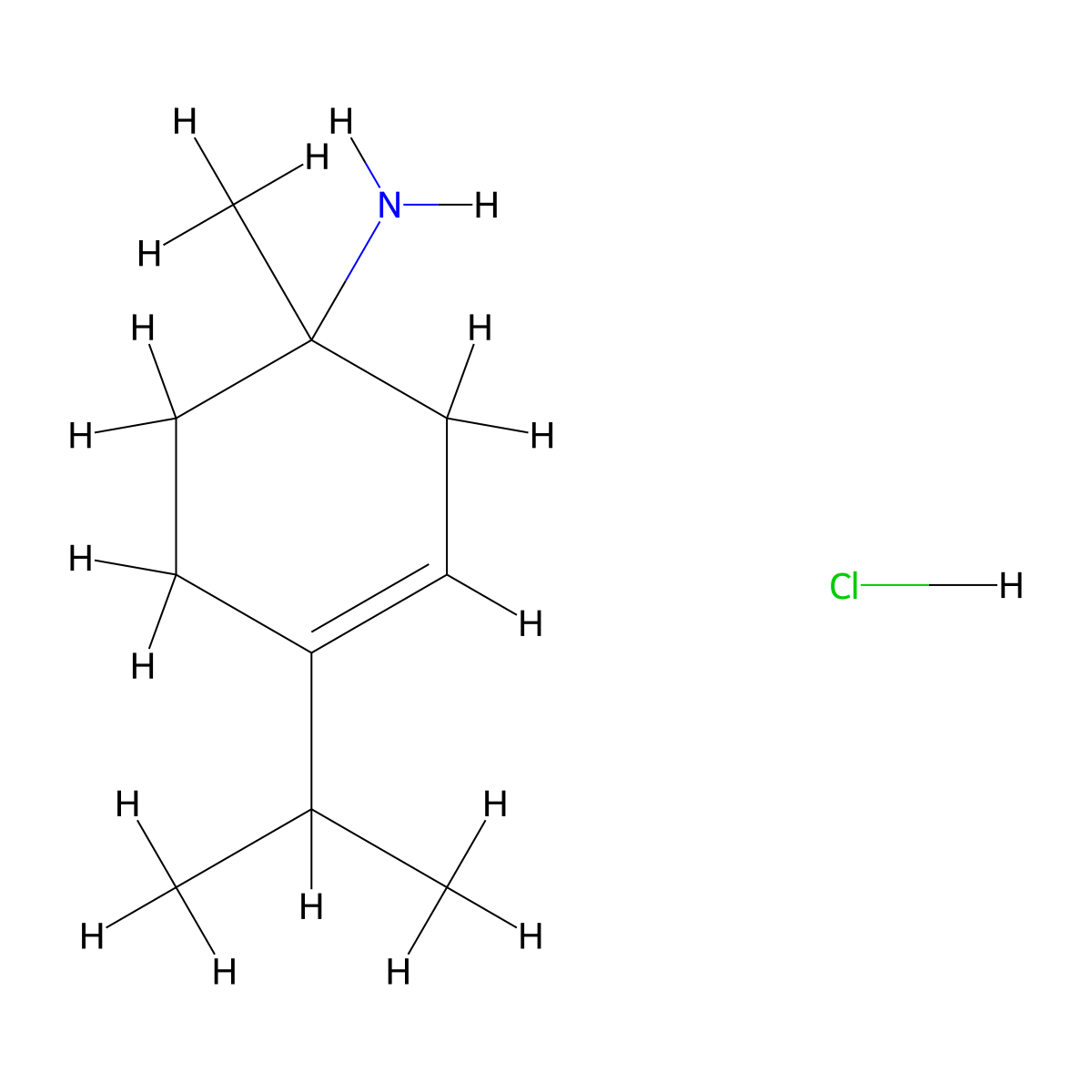 1-Methyl-4-(propan-2-yl)cyclohex-3-en-1-aminehydrochloride molecular structure, CAS 2825006-14-0