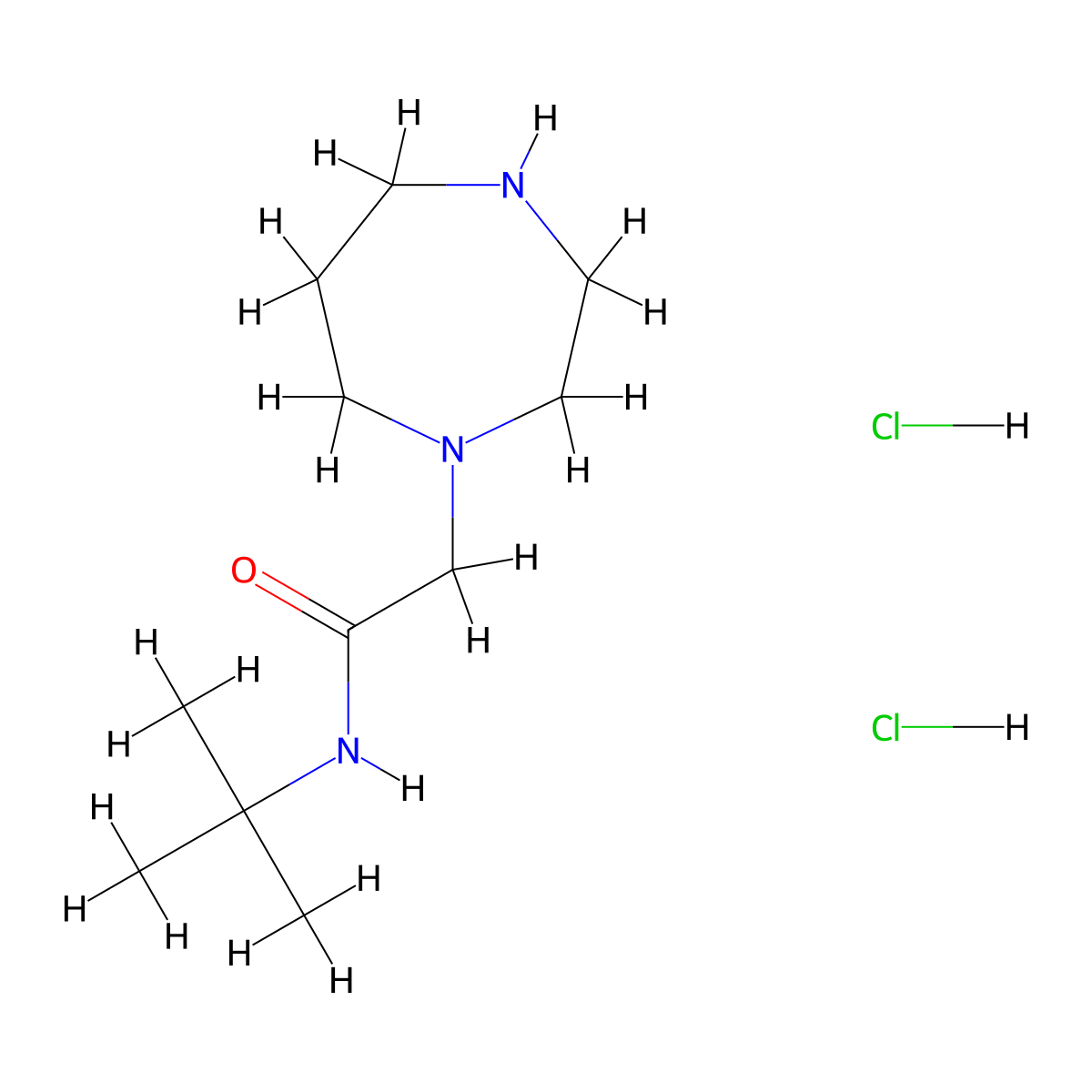 N-tert-butyl-2-(1,4-diazepan-1-yl)acetamidedihydrochloride molecular structure, CAS 2825006-16-2