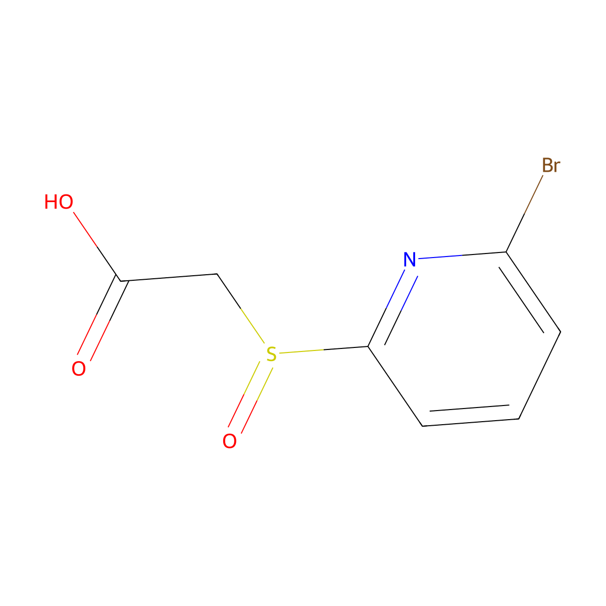 2-[(6-Bromopyridin-2-yl)sulfinyl]acetic acid molecular structure, CAS 2825006-21-9