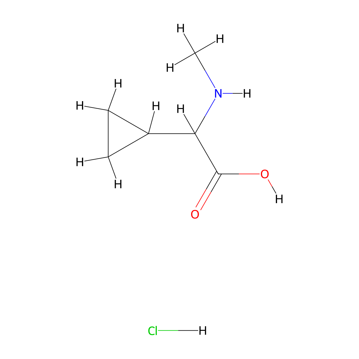 2-Cyclopropyl-2-(methylamino)aceticacidhydrochloride molecular structure, CAS 2825006-23-1