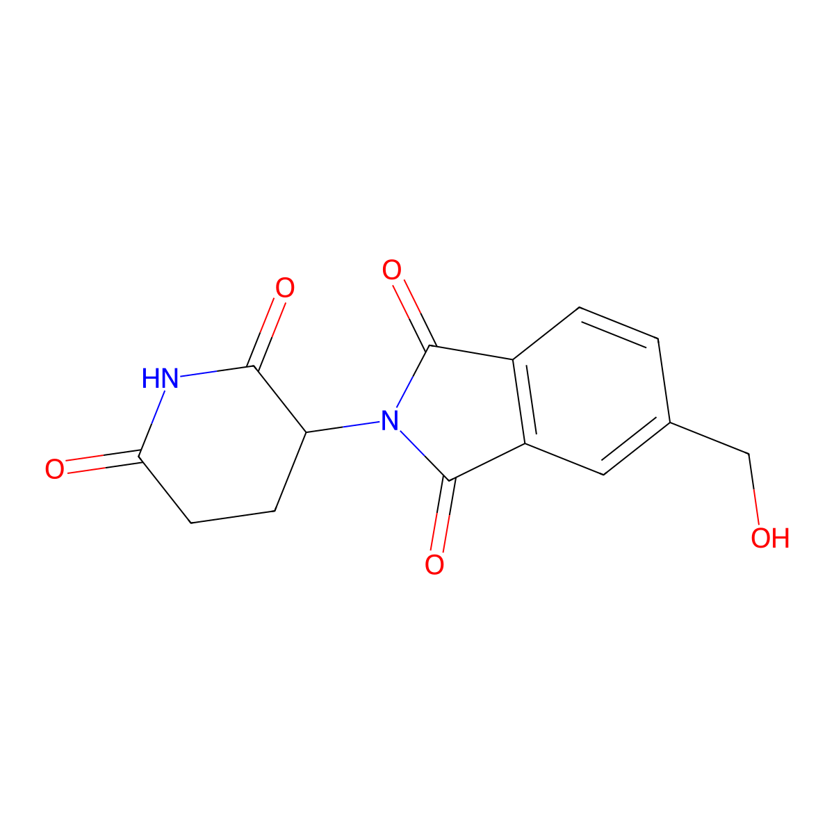 2-(2,6-dioxopiperidin-3-yl)-5-(hydroxymethyl)-2,3-dihydro-1H-isoindole-1,3-dione molecular structure, CAS 2825006-38-8