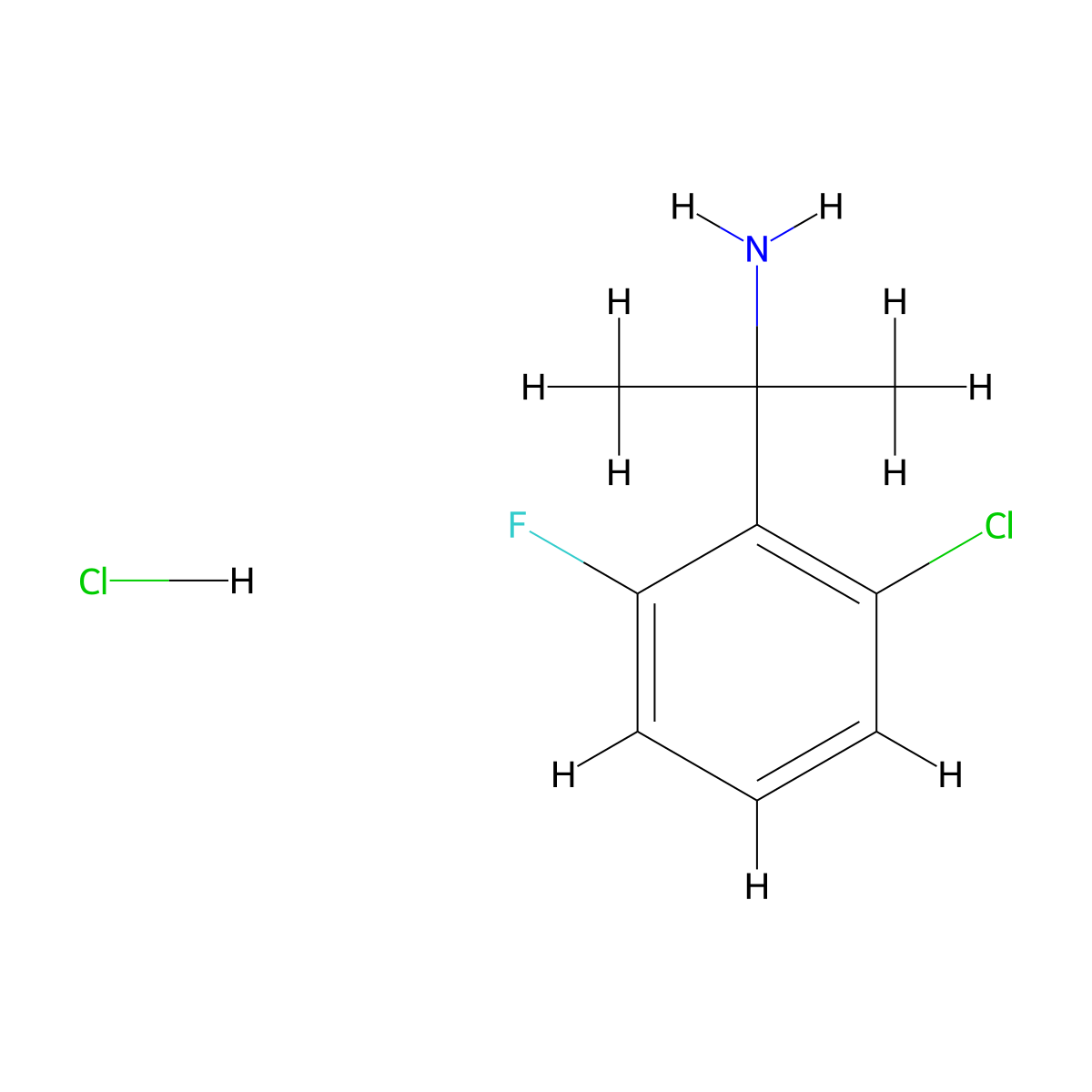 2-(2-Chloro-6-fluorophenyl)propan-2-aminehydrochloride molecular structure, CAS 2825006-46-8
