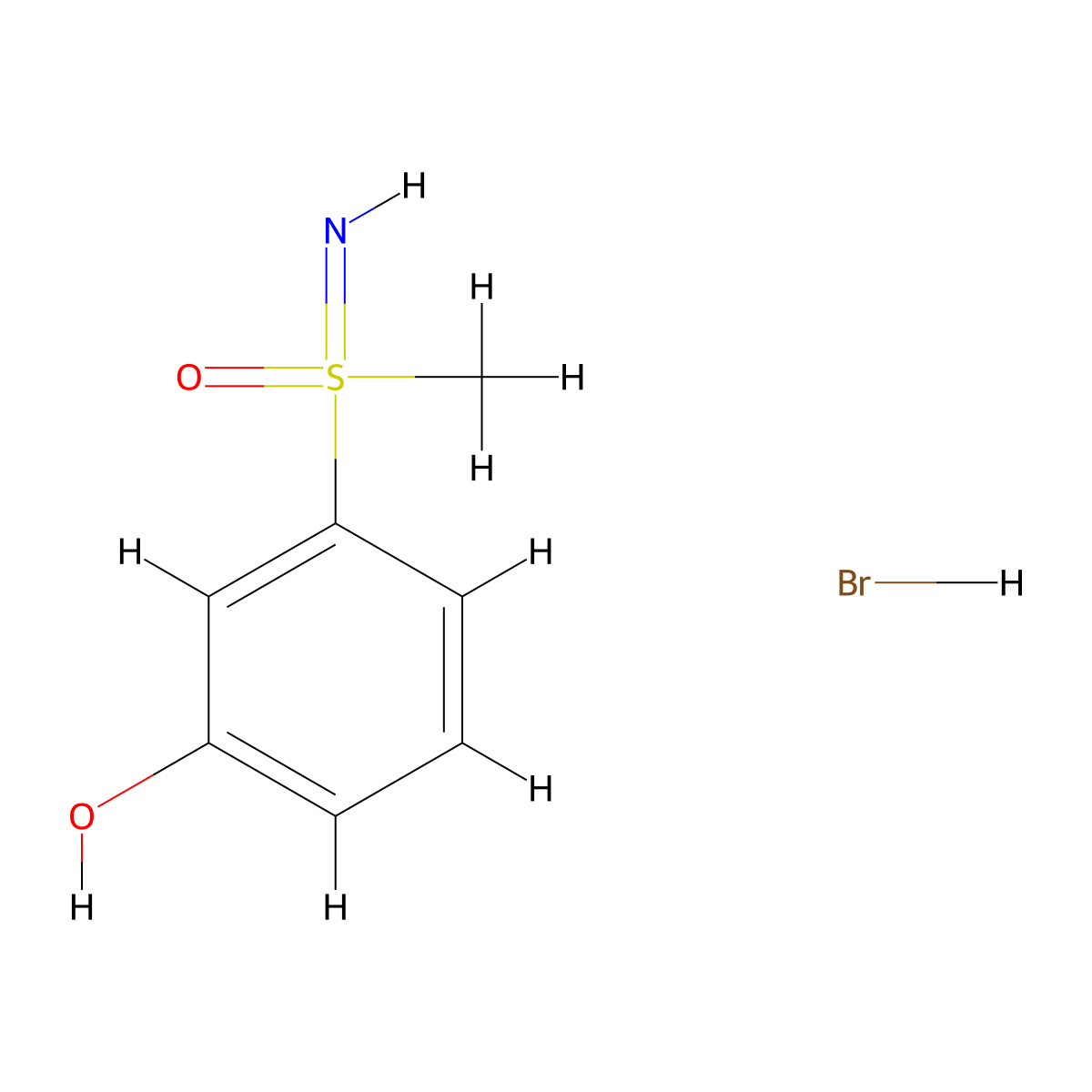 (3-Hydroxyphenyl)(imino)methyl-lambda6-sulfanonehydrobromide molecular structure, CAS 2825006-52-6