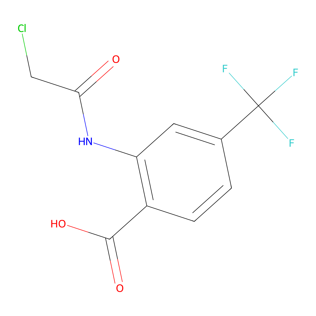 2-(2-Chloroacetamido)-4-(trifluoromethyl)benzoic acid molecular structure, CAS 2825006-57-1