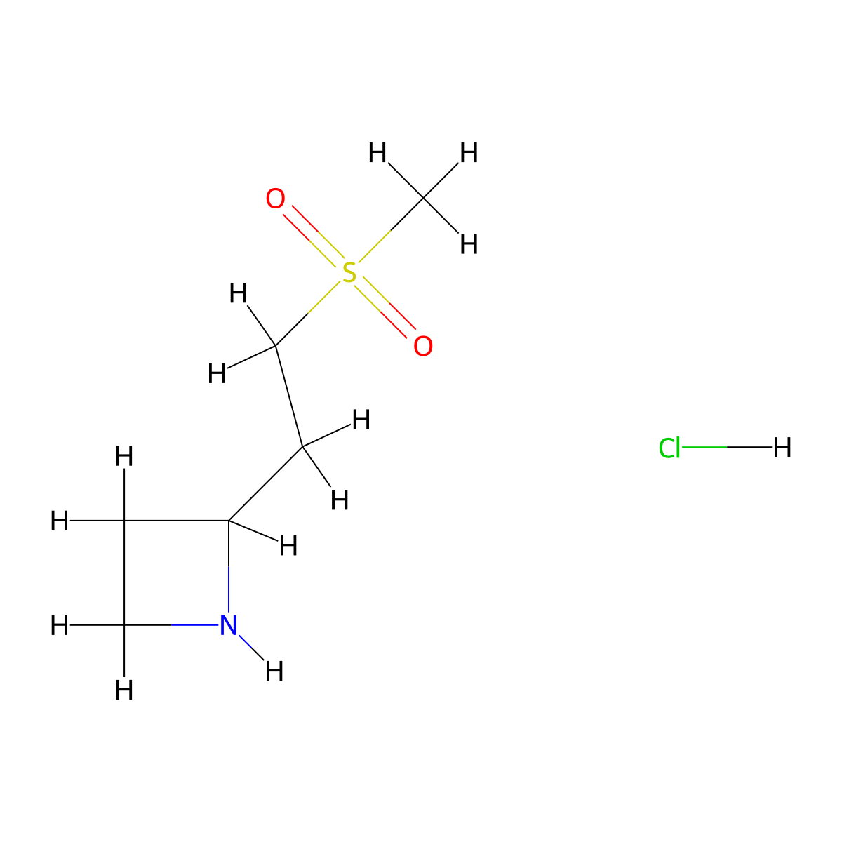 2-(2-Methanesulfonylethyl)azetidine hydrochloride molecular structure, CAS 2825006-58-2