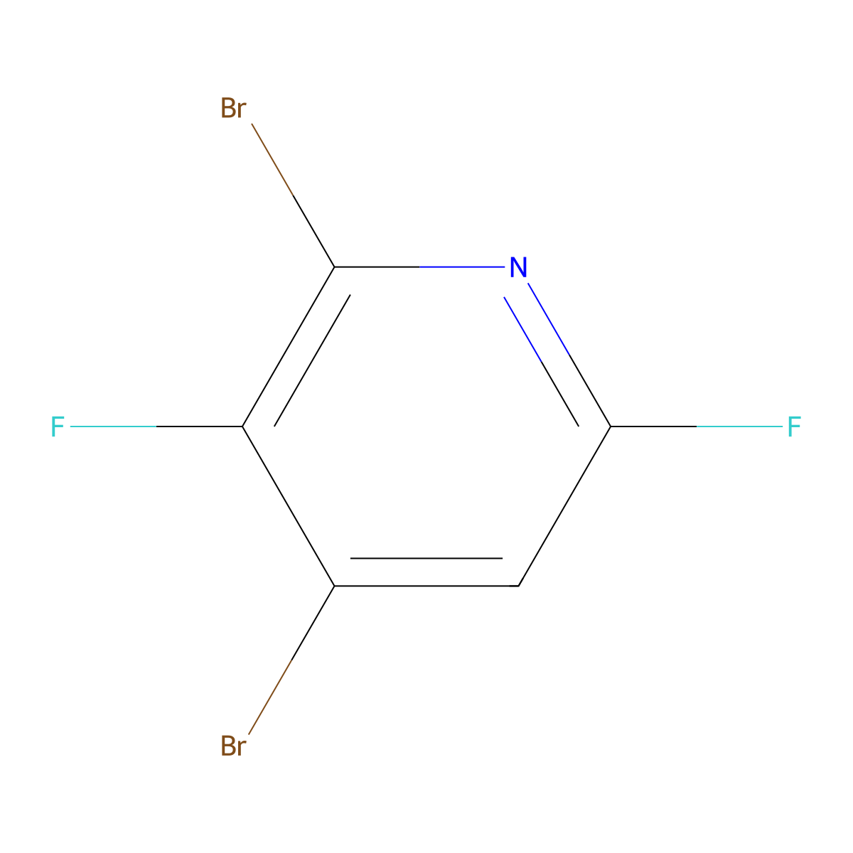2,4-Dibromo-3,6-difluoropyridine molecular structure, CAS 2825006-59-3