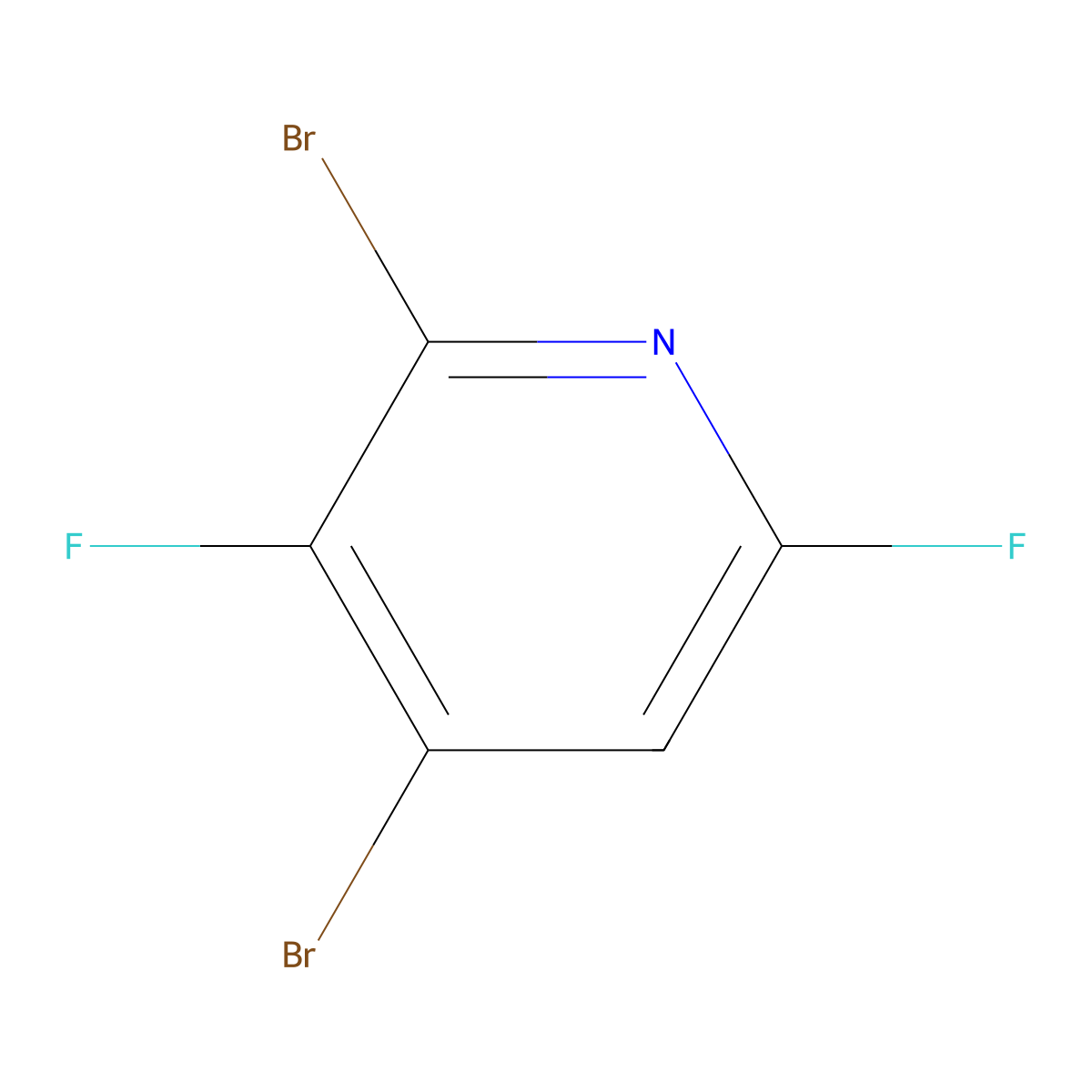 2,4-Dibromo-3,6-difluoropyridine molecular structure, CAS 2825006-59-3