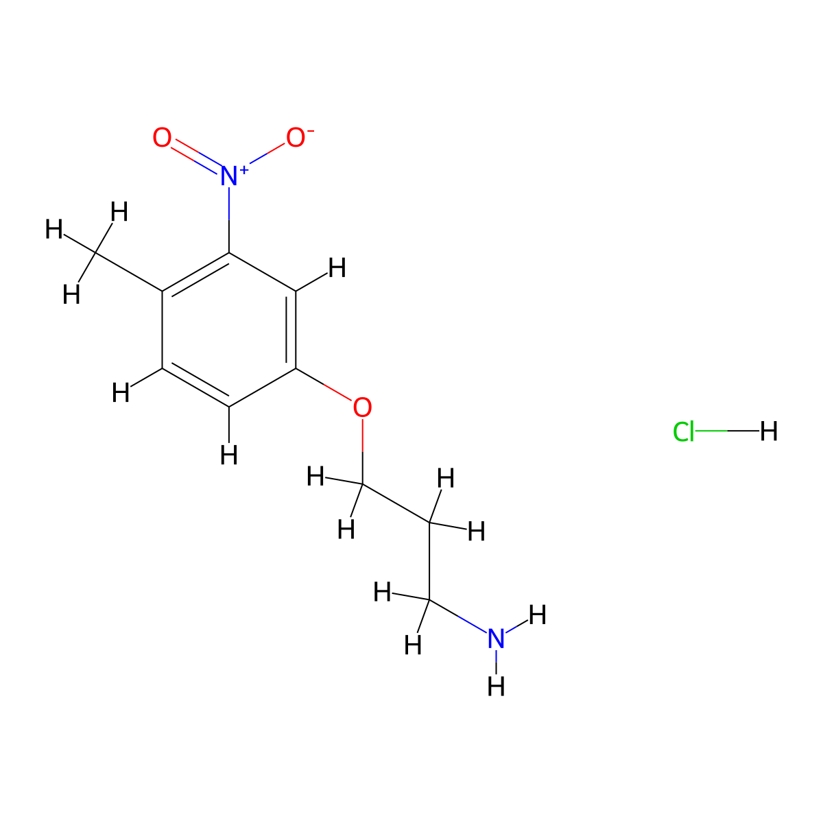 3-(4-Methyl-3-nitrophenoxy)propan-1-amine hydrochloride molecular structure, CAS 2825006-63-9