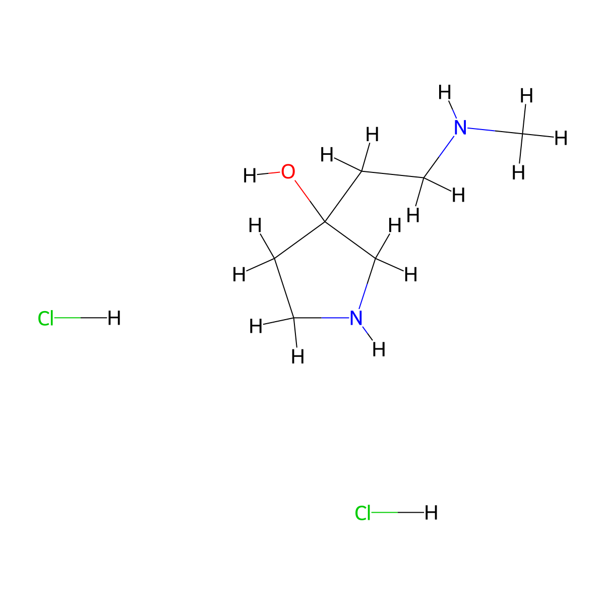 3-[2-(Methylamino)ethyl]pyrrolidin-3-ol dihydrochloride molecular structure, CAS 2825006-66-2