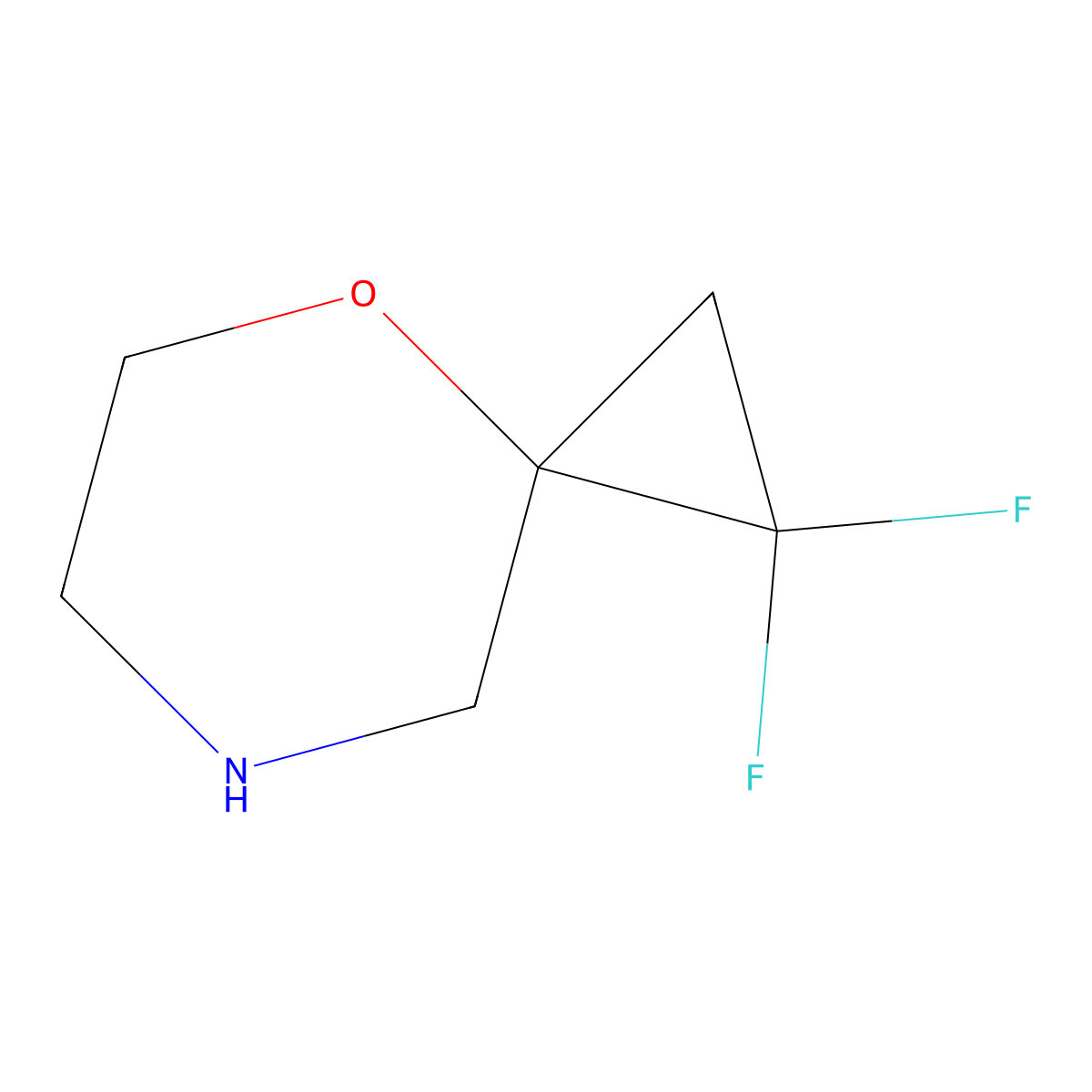 1,1-Difluoro-4-oxa-7-azaspiro[2.5]octane molecular structure, CAS 2825006-67-3