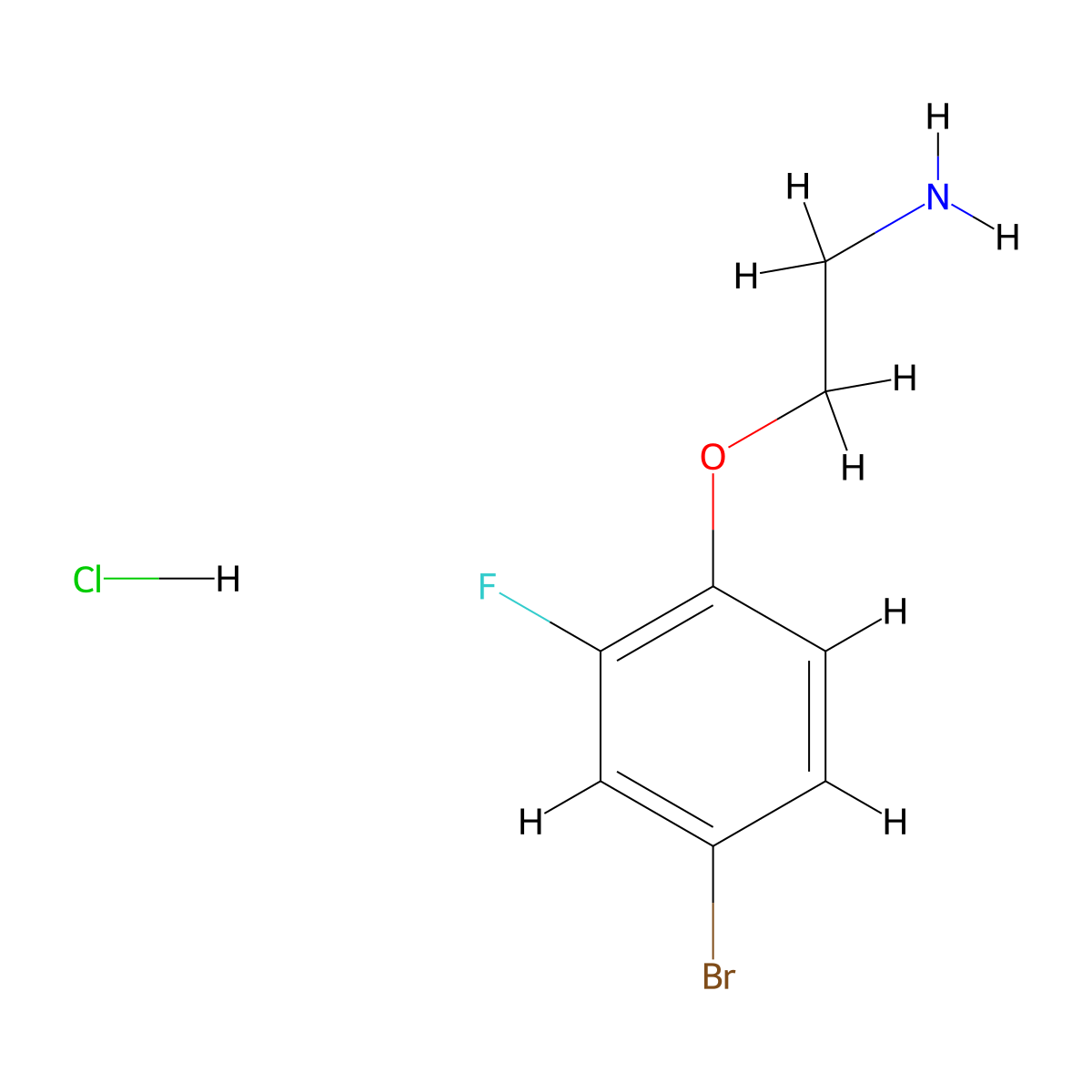 2-(4-Bromo-2-fluorophenoxy)ethan-1-amine hydrochloride molecular structure, CAS 2825006-74-2