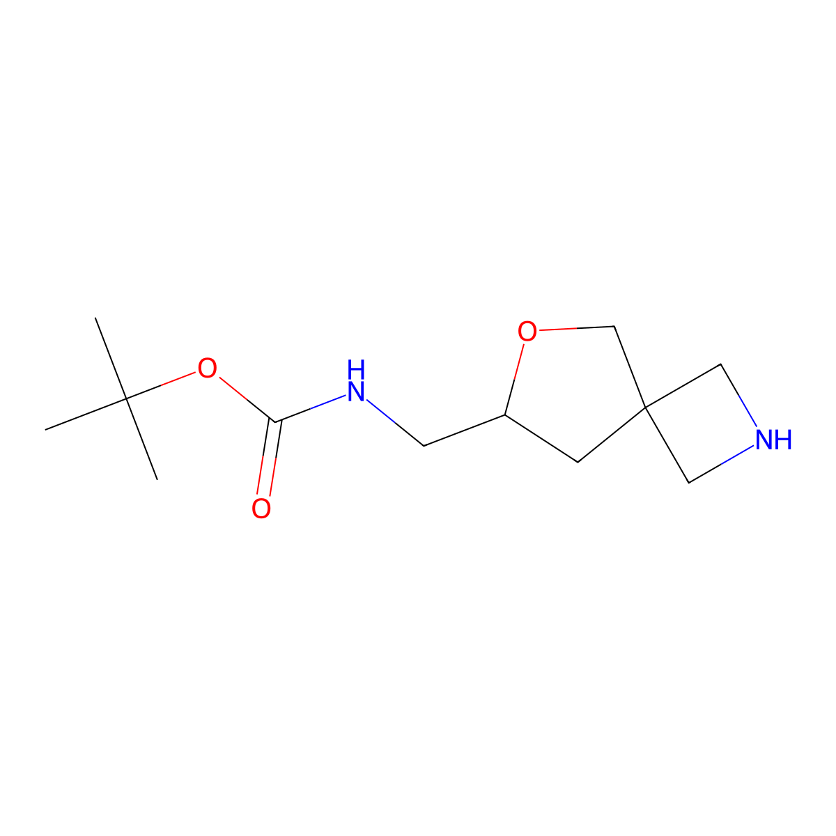 tert-butyl N-({6-oxa-2-azaspiro[3.4]octan-7-yl}methyl)carbamate molecular structure, CAS 2825006-76-4