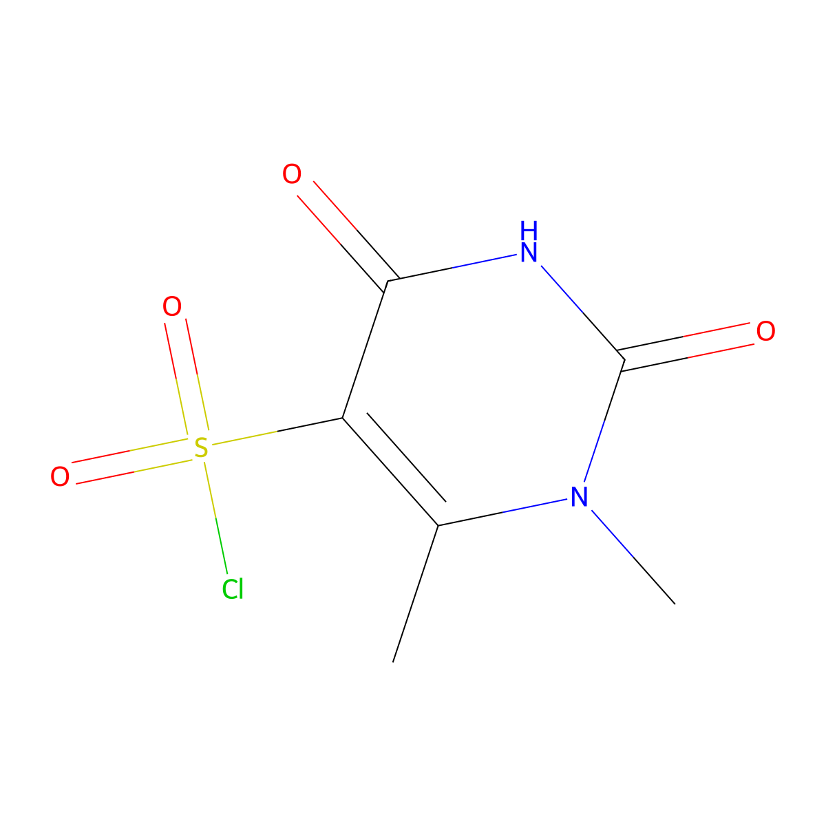 1,6-Dimethyl-2,4-dioxo-1,2,3,4-tetrahydropyrimidine-5-sulfonyl chloride molecular structure, CAS 2825006-78-6