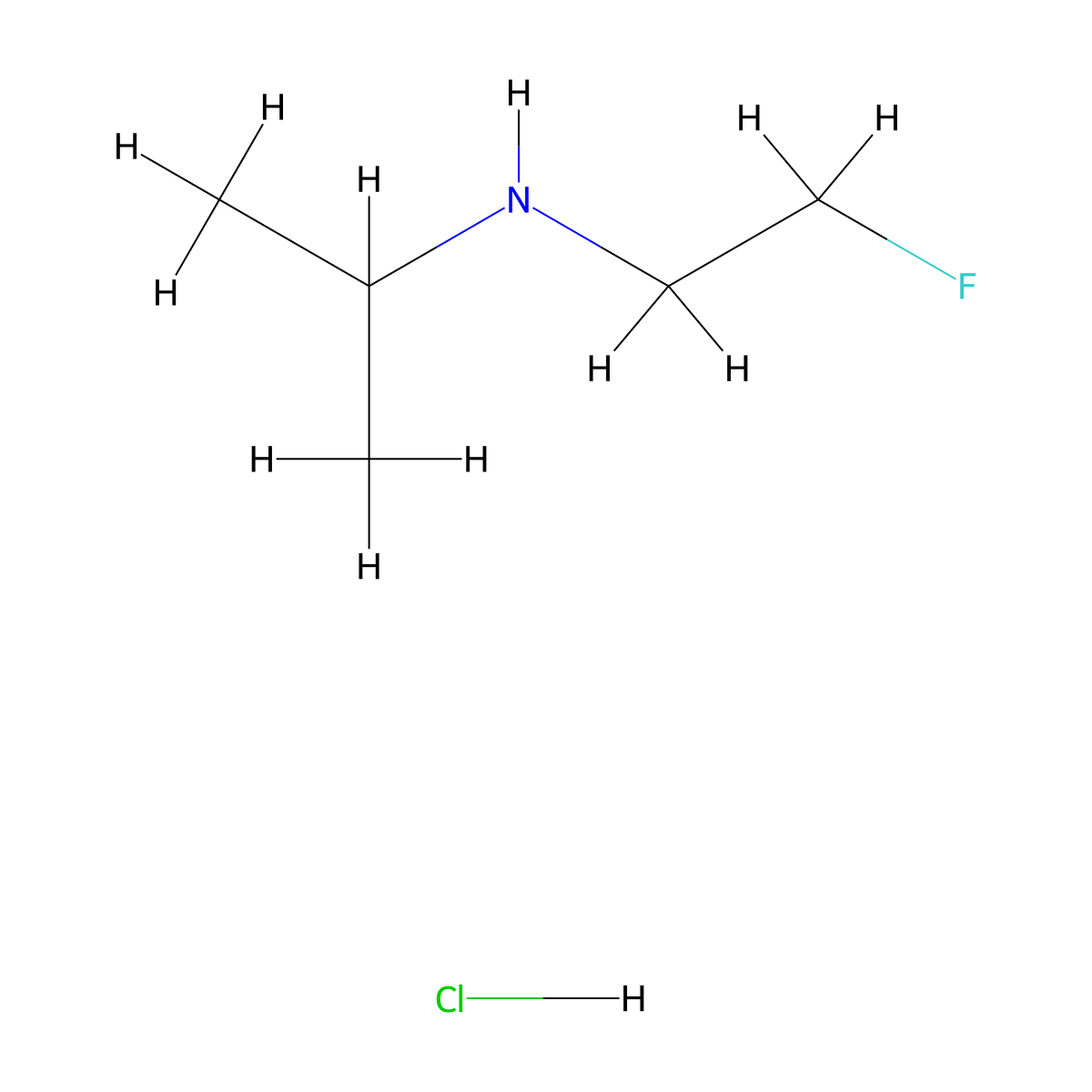 (2-Fluoroethyl)(propan-2-yl)amine hydrochloride molecular structure, CAS 2825006-79-7