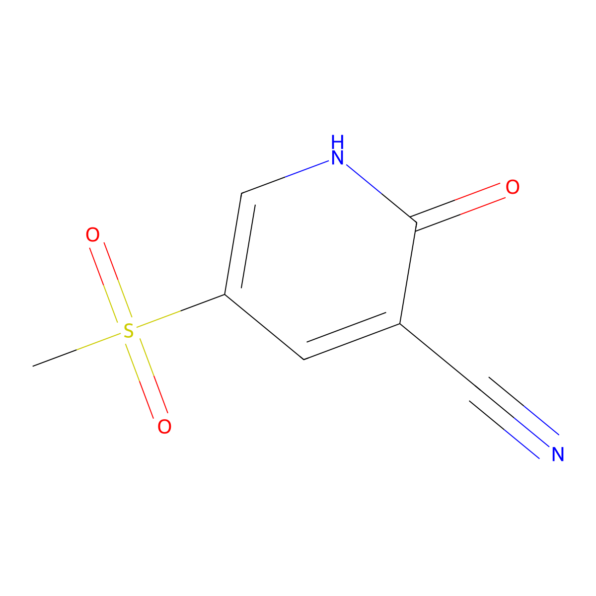 2-Hydroxy-5-methanesulfonylpyridine-3-carbonitrile molecular structure, CAS 2825006-80-0