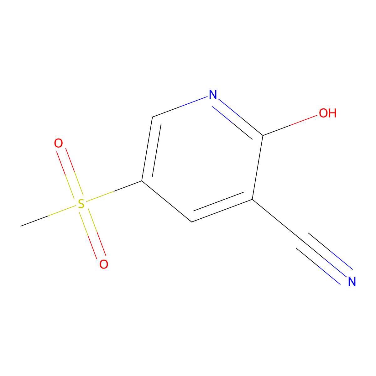 2-Hydroxy-5-methanesulfonylpyridine-3-carbonitrile molecular structure, CAS 2825006-80-0