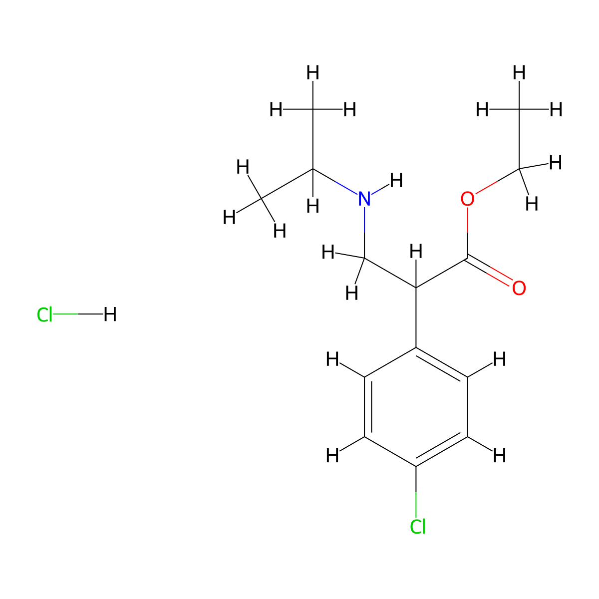 Ethyl2-(4-chlorophenyl)-3-[(propan-2-yl)amino]propanoatehydrochloride molecular structure, CAS 2825006-84-4