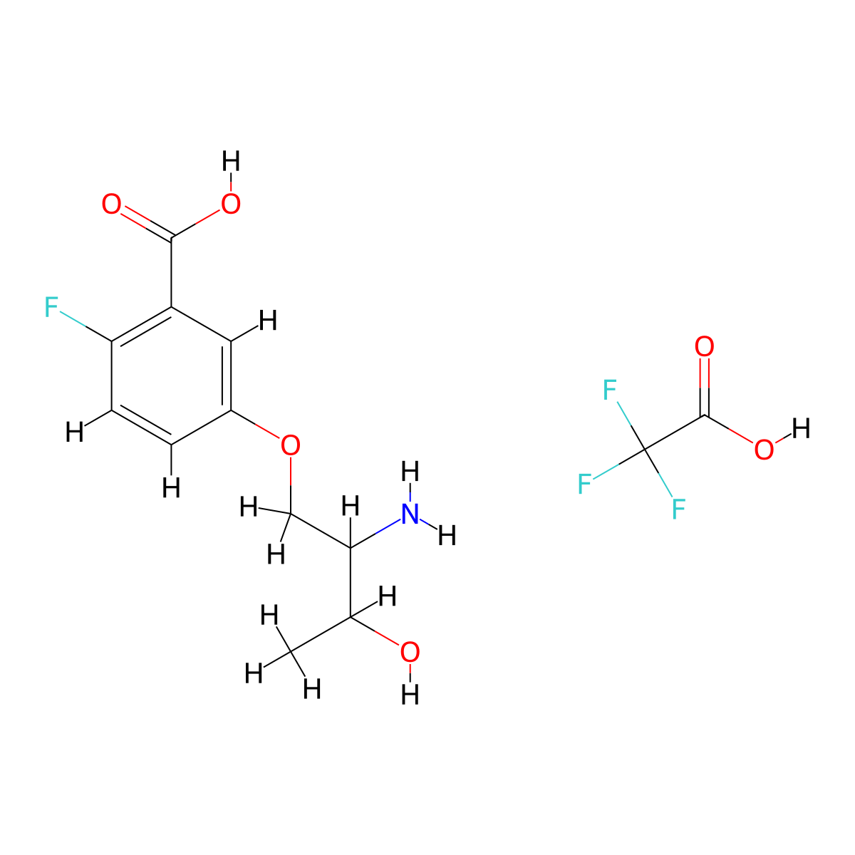 5-(2-Amino-3-hydroxybutoxy)-2-fluorobenzoicacid,trifluoroaceticacid molecular structure, CAS 2825006-85-5