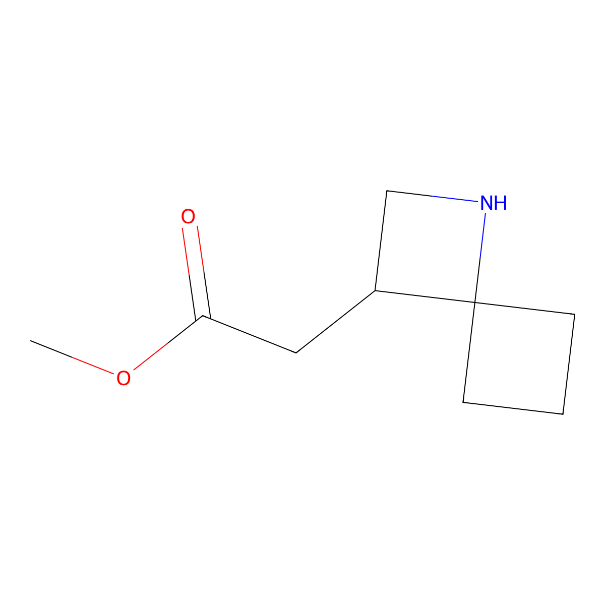 Methyl 2-{1-azaspiro[3.3]heptan-3-yl}acetate molecular structure, CAS 2825006-86-6