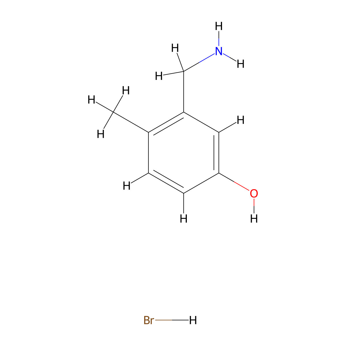3-(Aminomethyl)-4-methylphenolhydrobromide molecular structure, CAS 2825006-88-8
