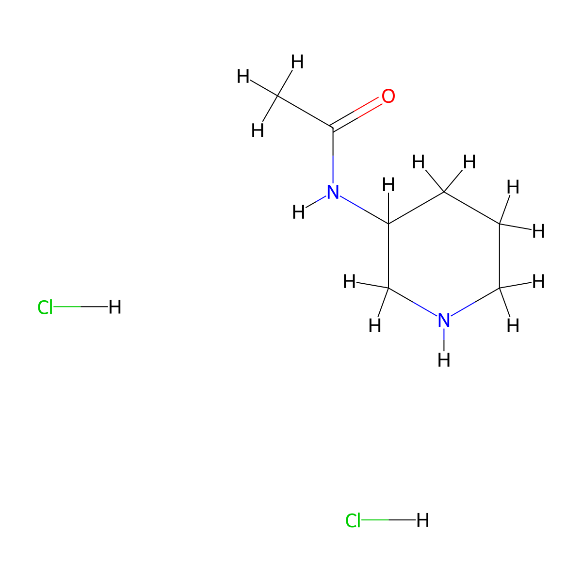 N-(piperidin-3-yl)acetamide dihydrochloride molecular structure, CAS 2825006-90-2
