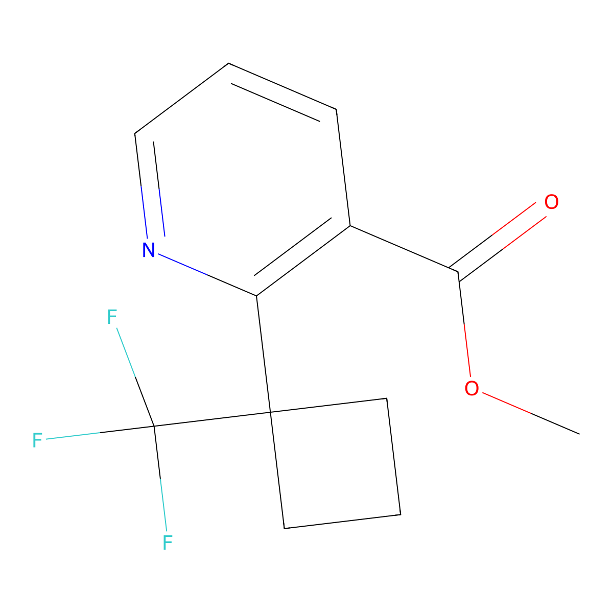 Methyl2-[1-(trifluoromethyl)cyclobutyl]pyridine-3-carboxylate molecular structure, CAS 2825006-93-5