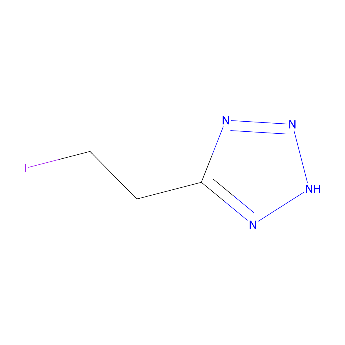 5-(2-iodoethyl)-1H-1,2,3,4-tetrazole molecular structure, CAS 2825007-09-6