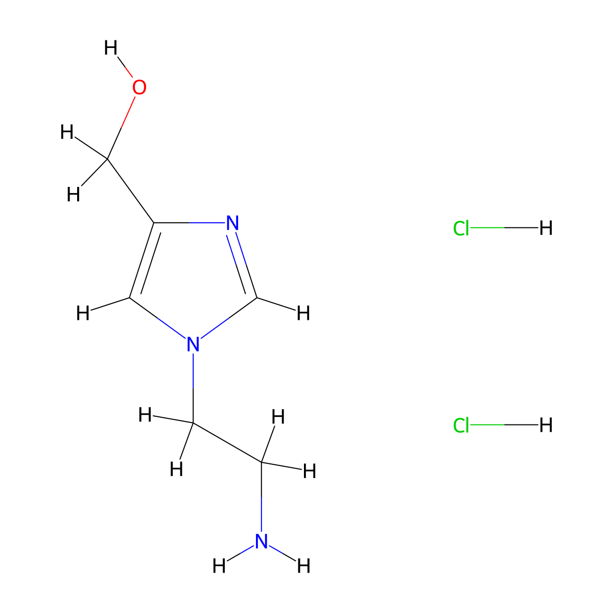 (1-(2-aminoethyl)-1H-imidazol-4-yl)methanol dihydrochloride molecular structure, CAS 2825007-12-1