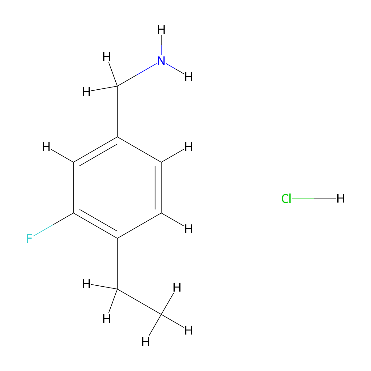 1-(4-Ethyl-3-fluorophenyl)methanaminehydrochloride molecular structure, CAS 2825007-13-2