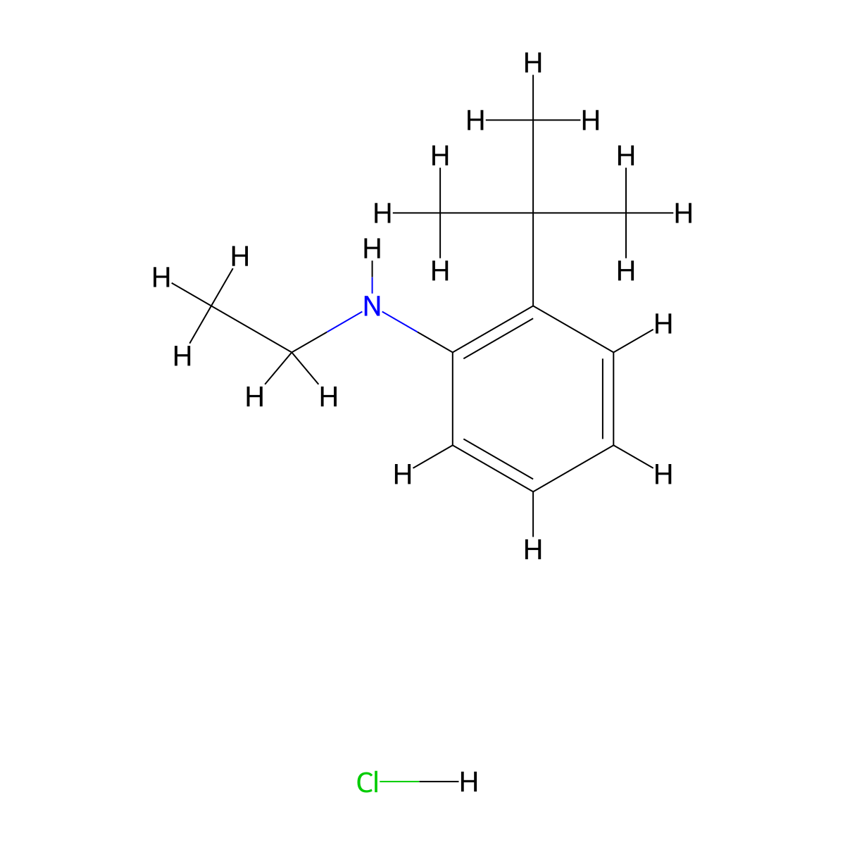 2-tert-butyl-N-ethylanilinehydrochloride molecular structure, CAS 2825007-14-3