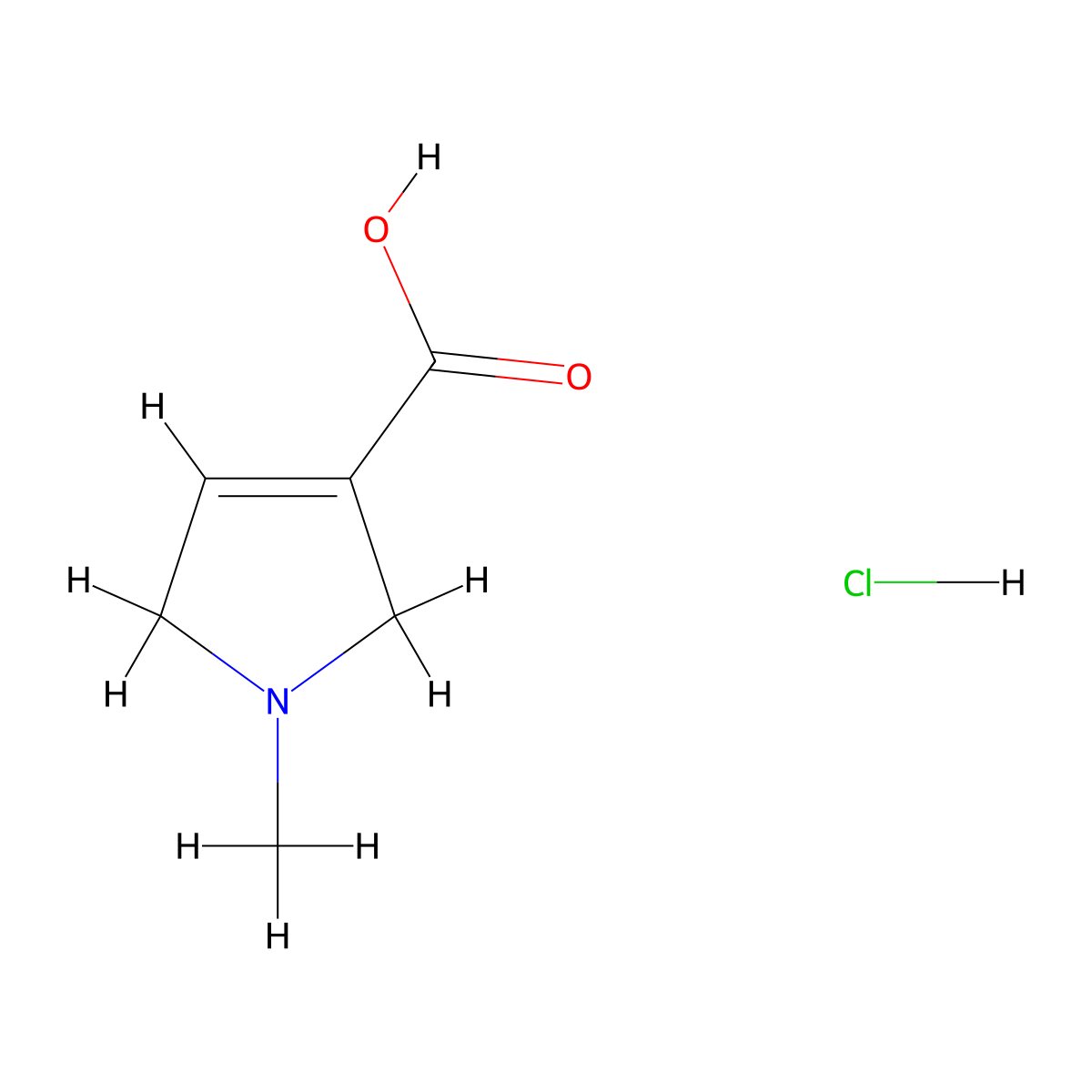 1-methyl-2,5-dihydro-1H-pyrrole-3-carboxylic acid hydrochloride molecular structure, CAS 2825007-15-4