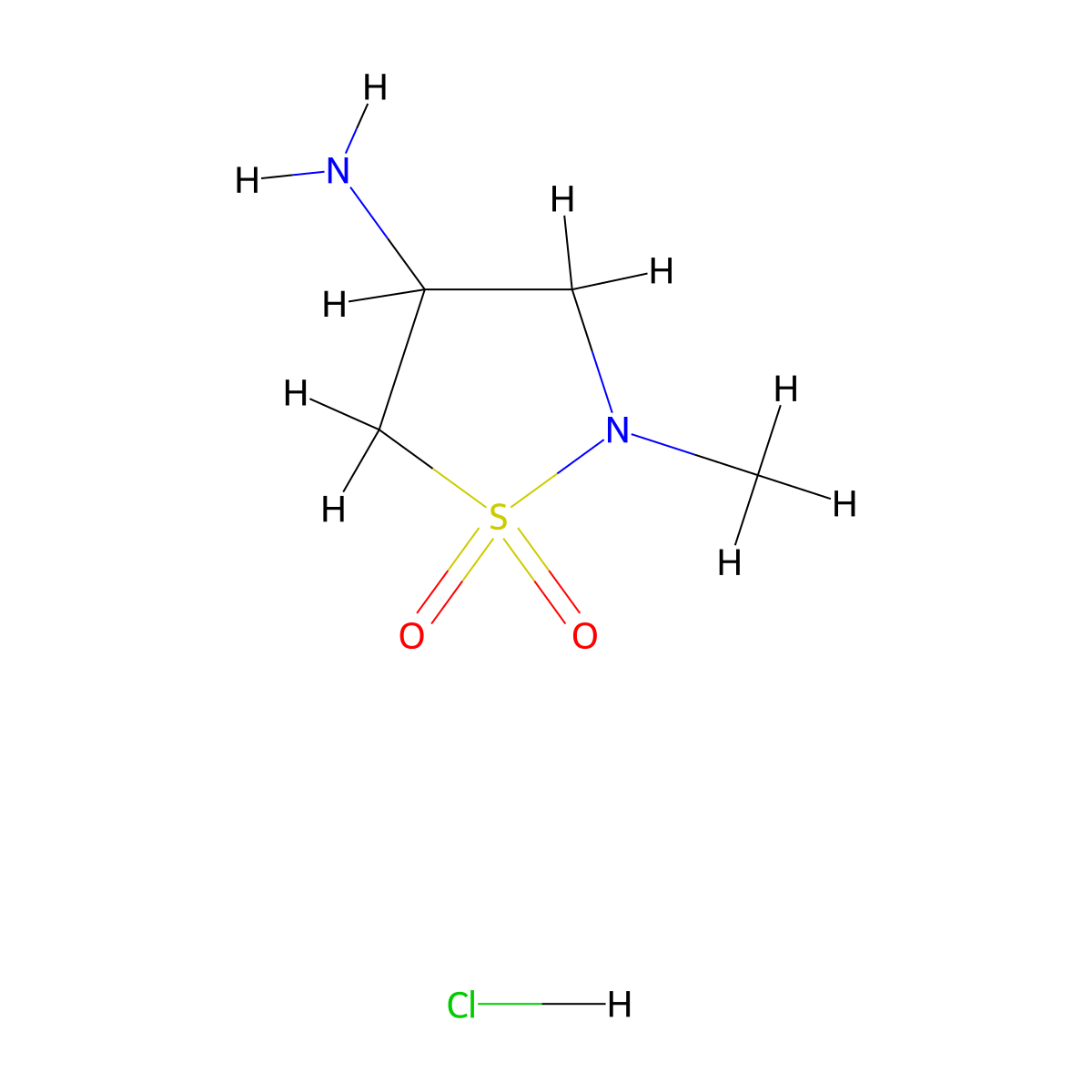 4-Amino-2-methyl-1lambda6,2-thiazolidine-1,1-dione hydrochloride molecular structure, CAS 2825007-17-6