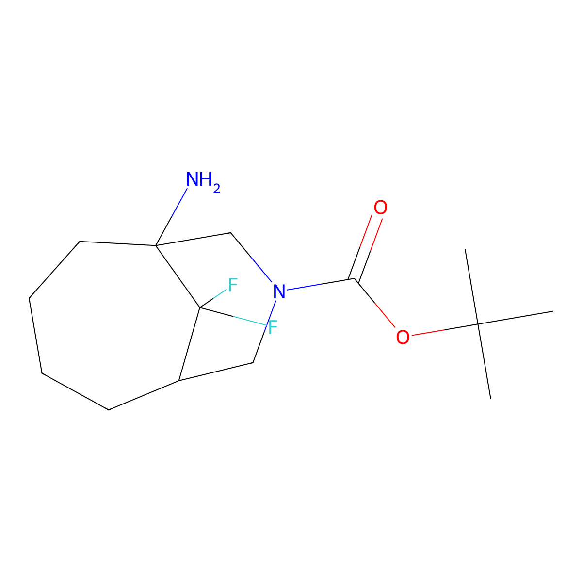 Tert-butyl 1-amino-10,10-difluoro-8-azabicyclo[4.3.1]decane-8-carboxylate molecular structure, CAS 2825007-19-8