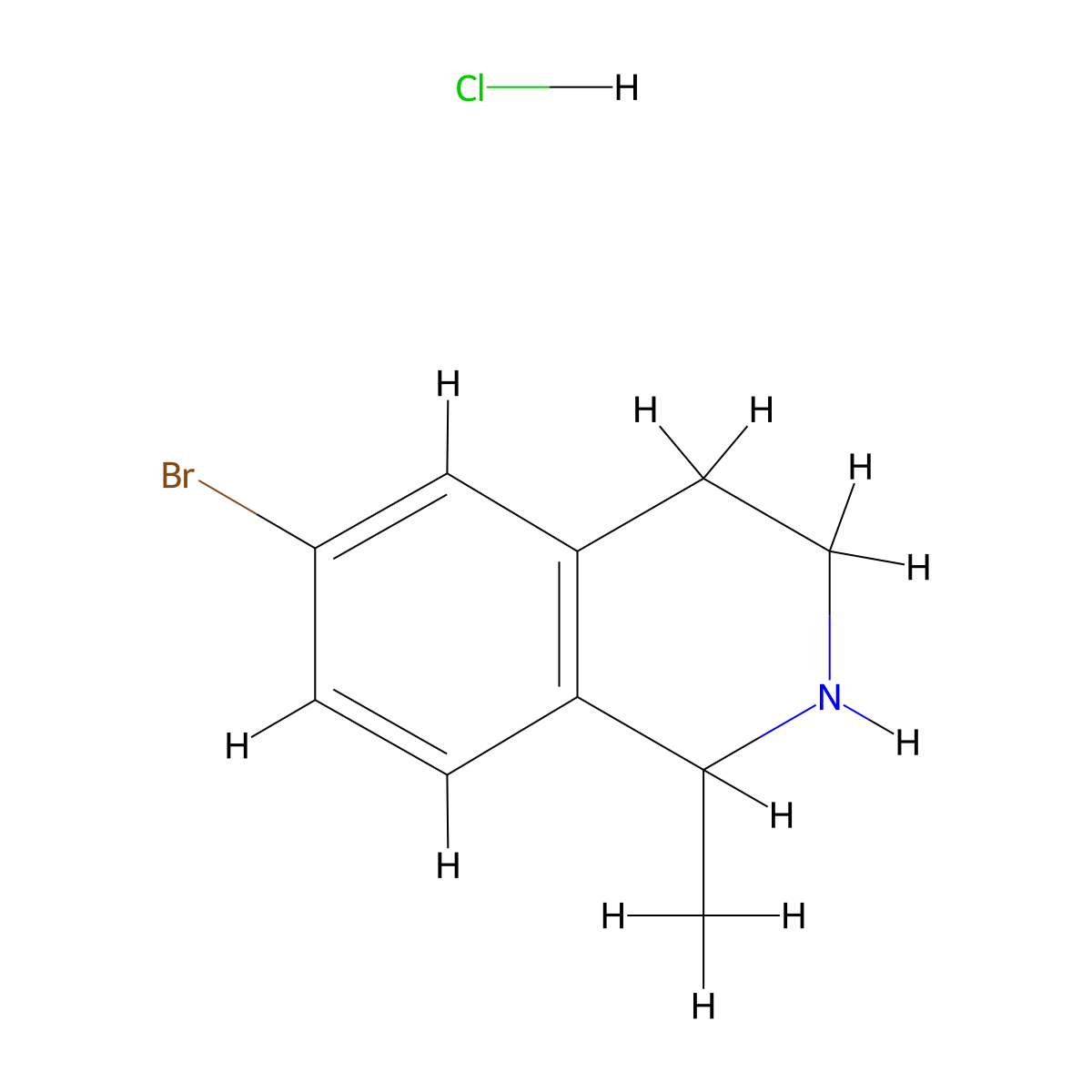6-Bromo-1-methyl-1,2,3,4-tetrahydroisoquinoline hydrochloride molecular structure, CAS 2825007-29-0