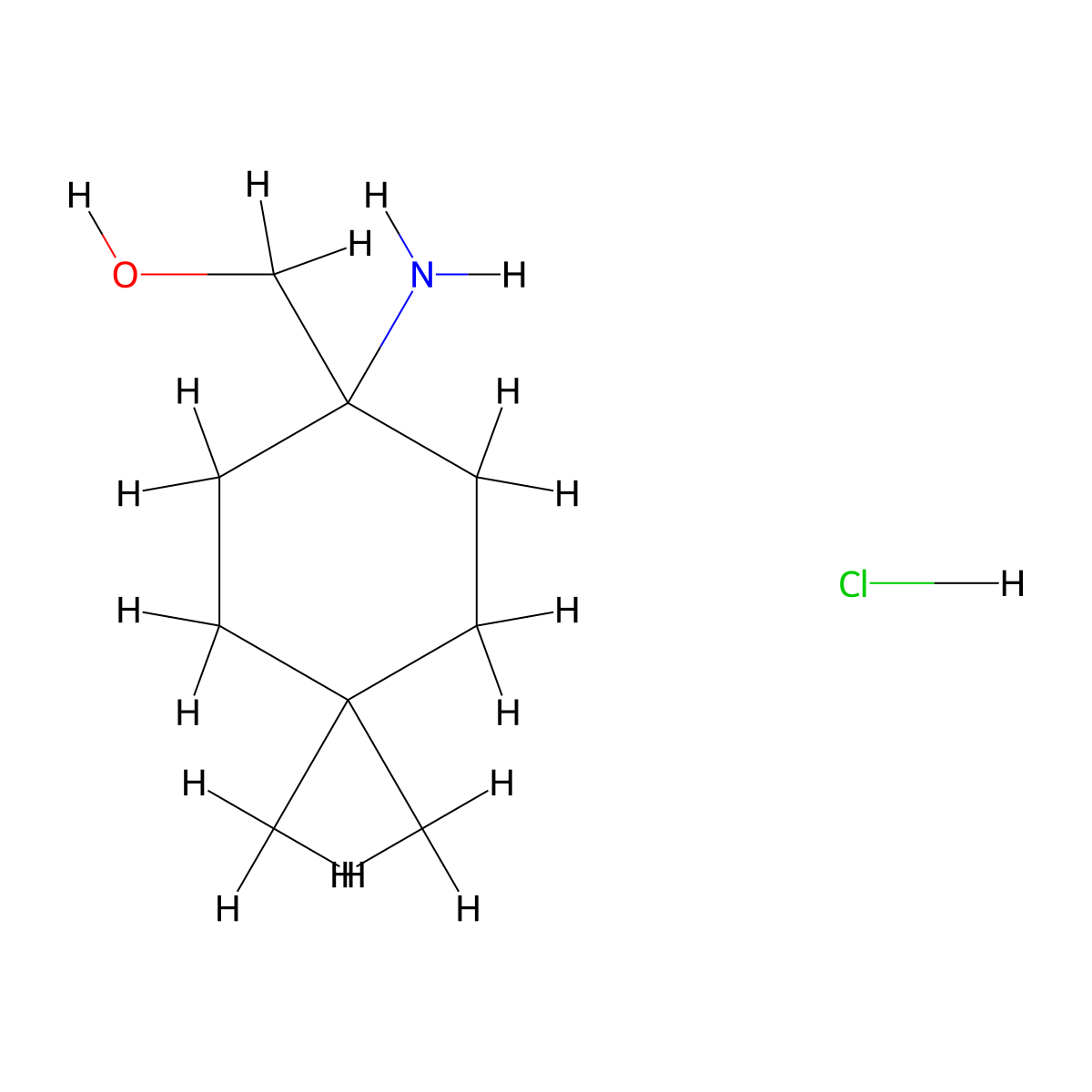 (1-Amino-4,4-dimethylcyclohexyl)methanol hydrochloride molecular structure, CAS 2825007-30-3