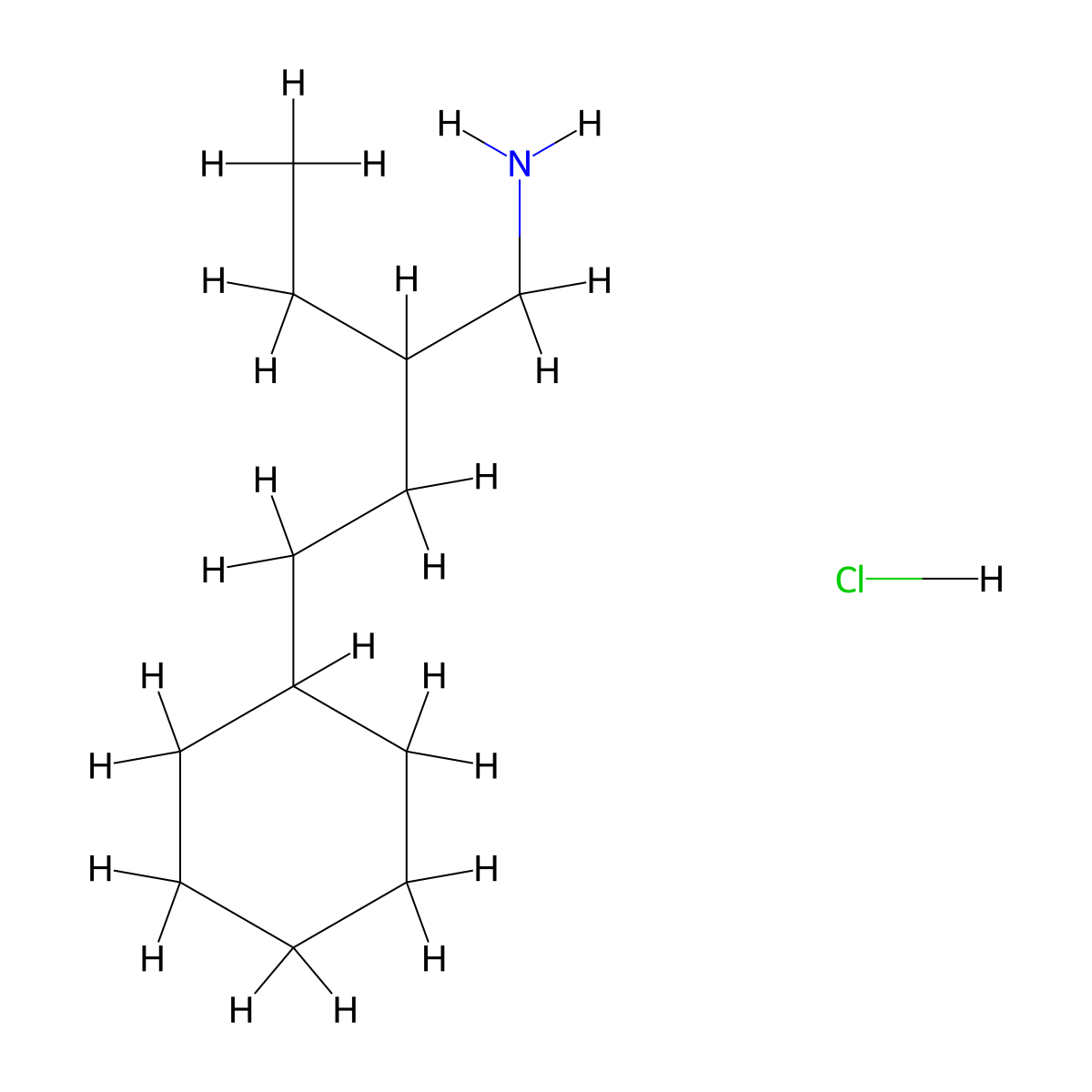 [3-(Aminomethyl)pentyl]cyclohexanehydrochloride molecular structure, CAS 2825007-45-0